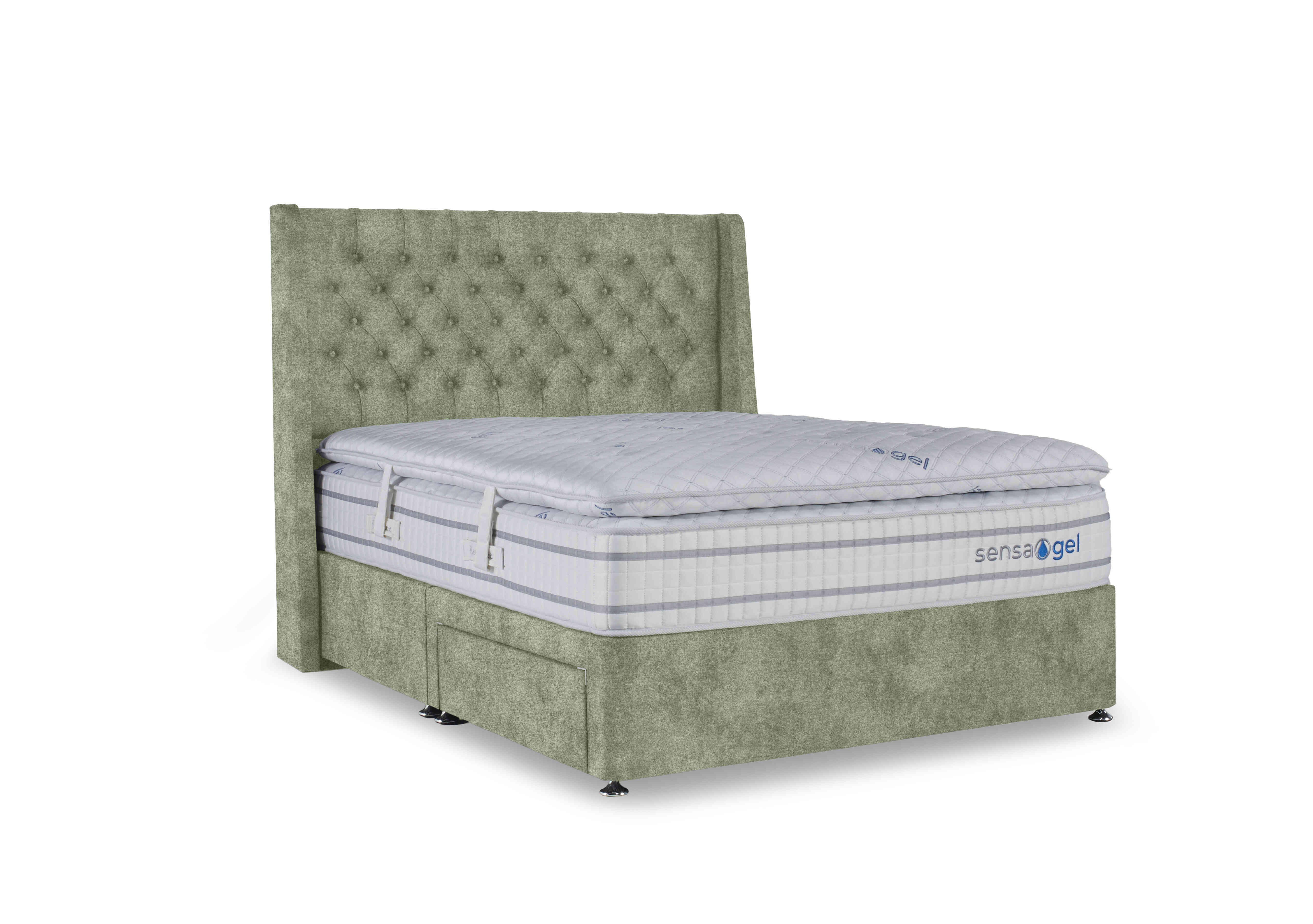 SensaGel 12000 Divan Set in Queens Light Green on Furniture Village