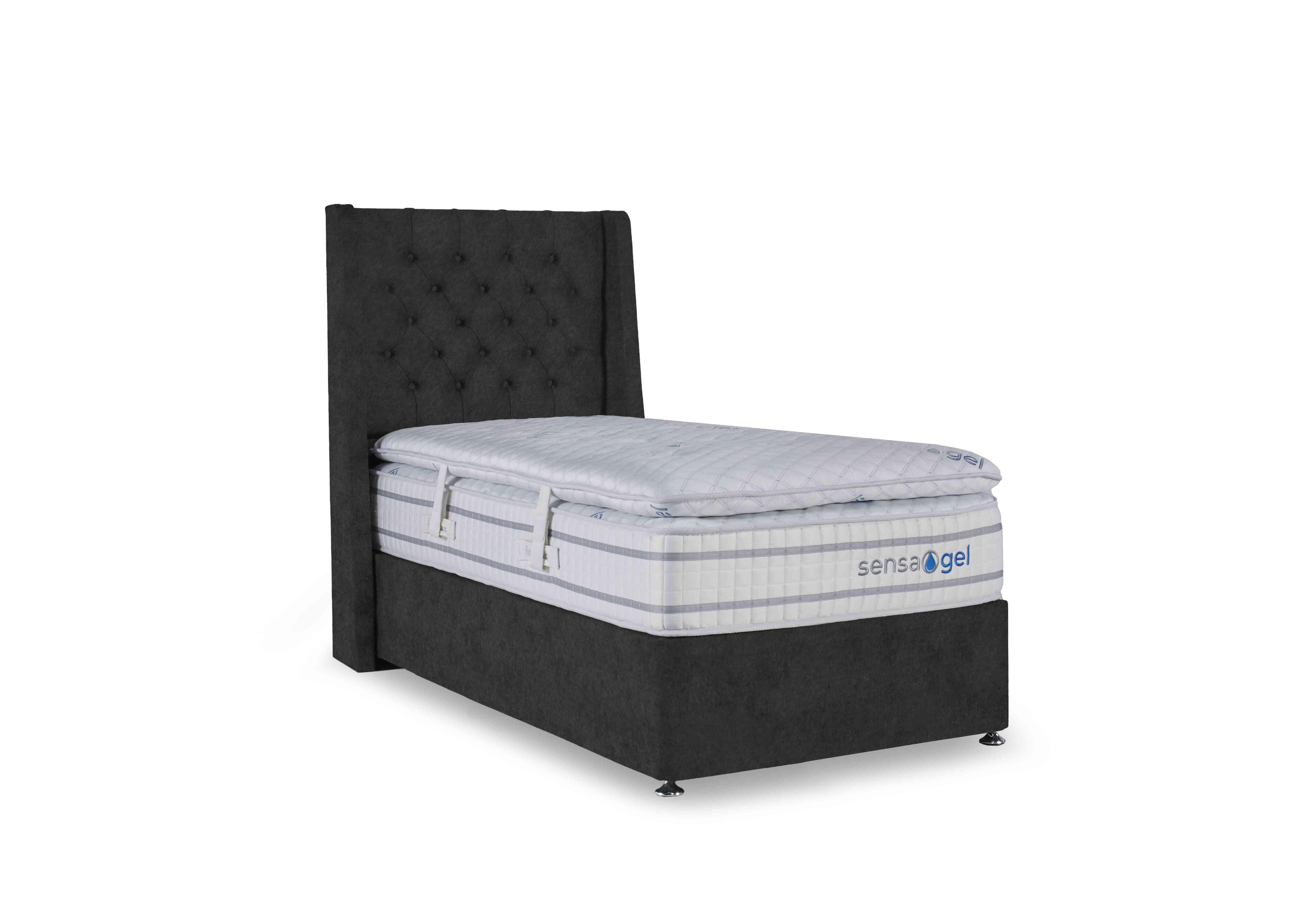 SensaGel 12000 Divan Set in Tweed Charcoal on Furniture Village