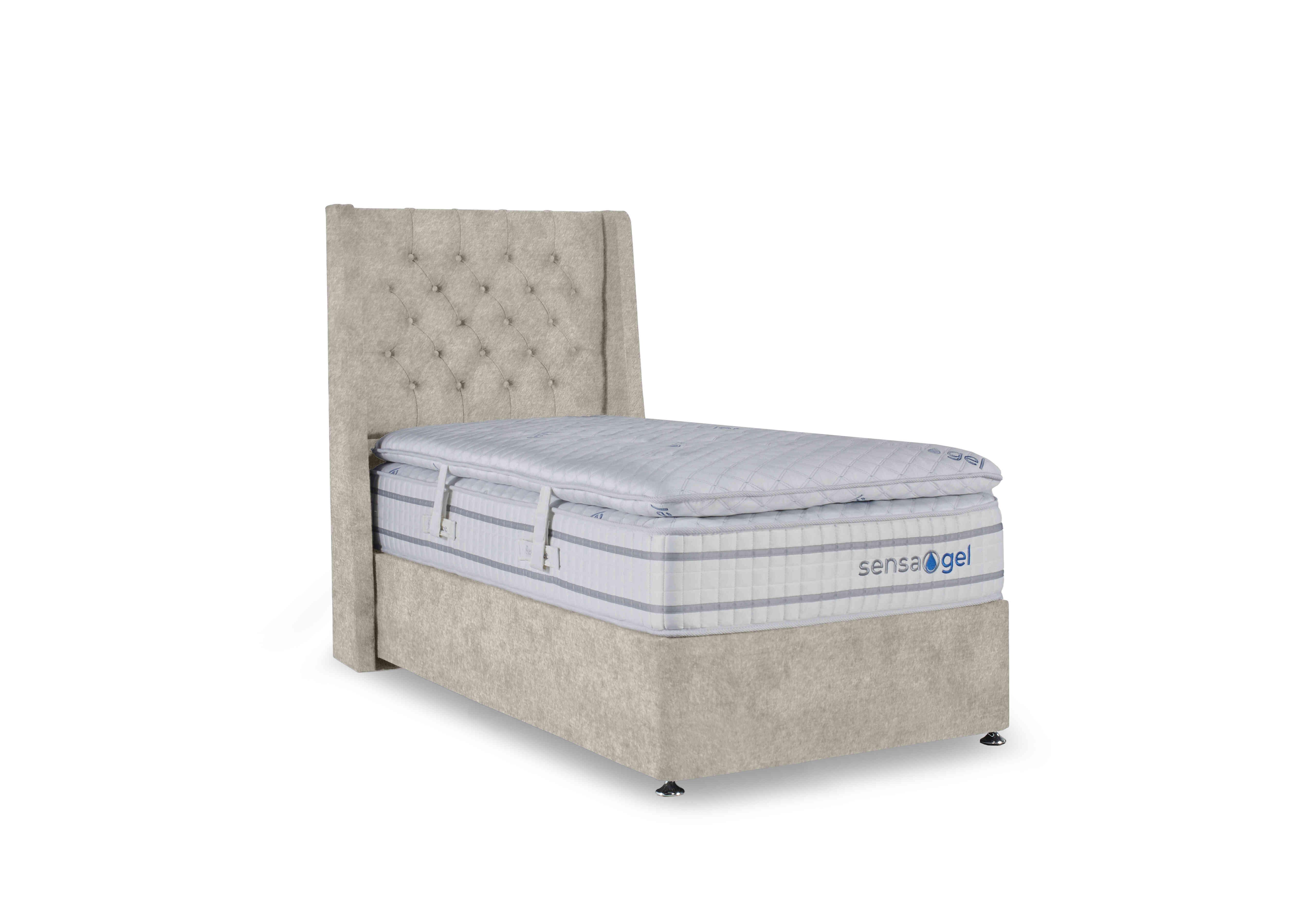 SensaGel 12000 Divan Set in Tweed Cream on Furniture Village