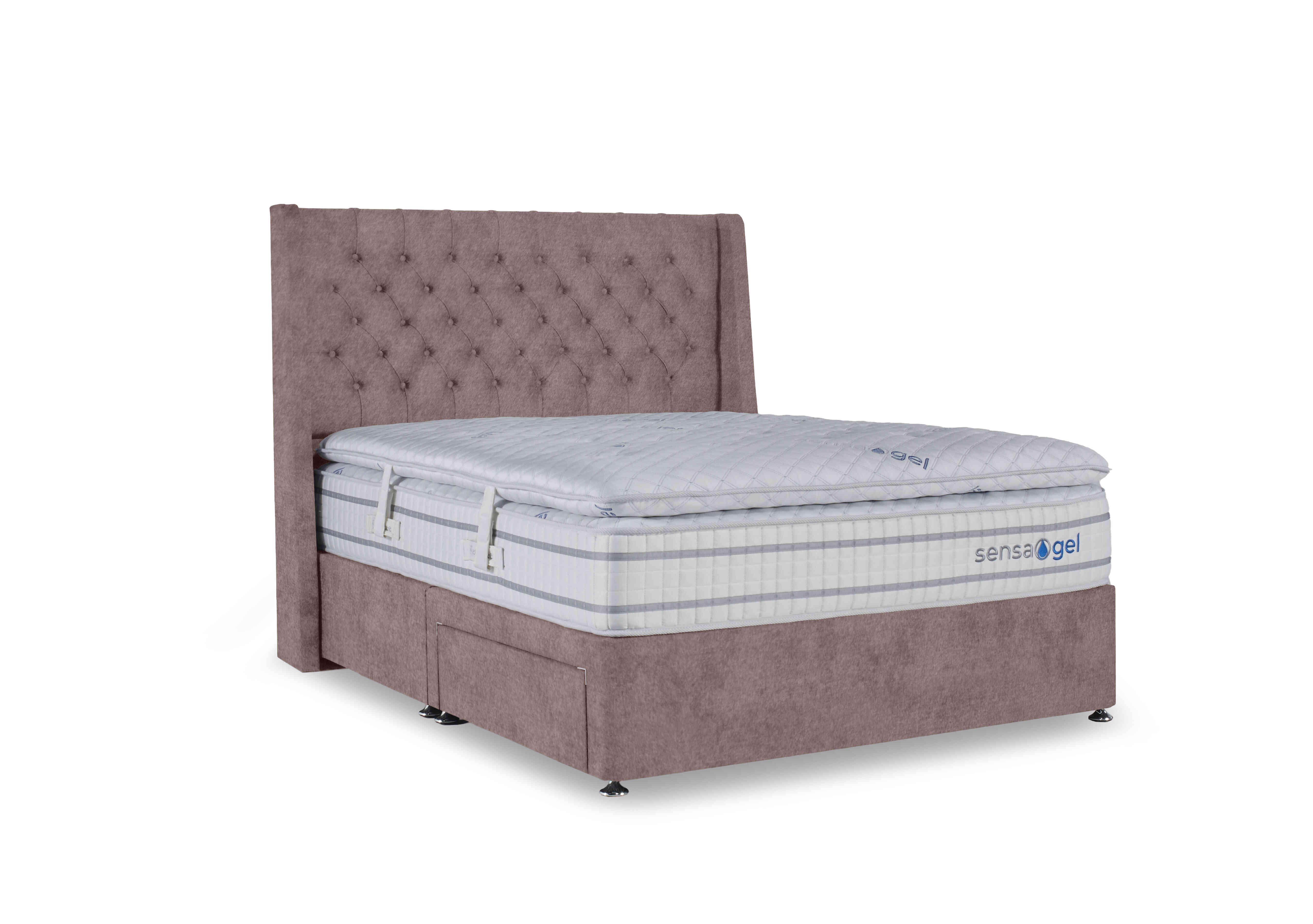 SensaGel 12000 Divan Set in Tweed Lilac on Furniture Village
