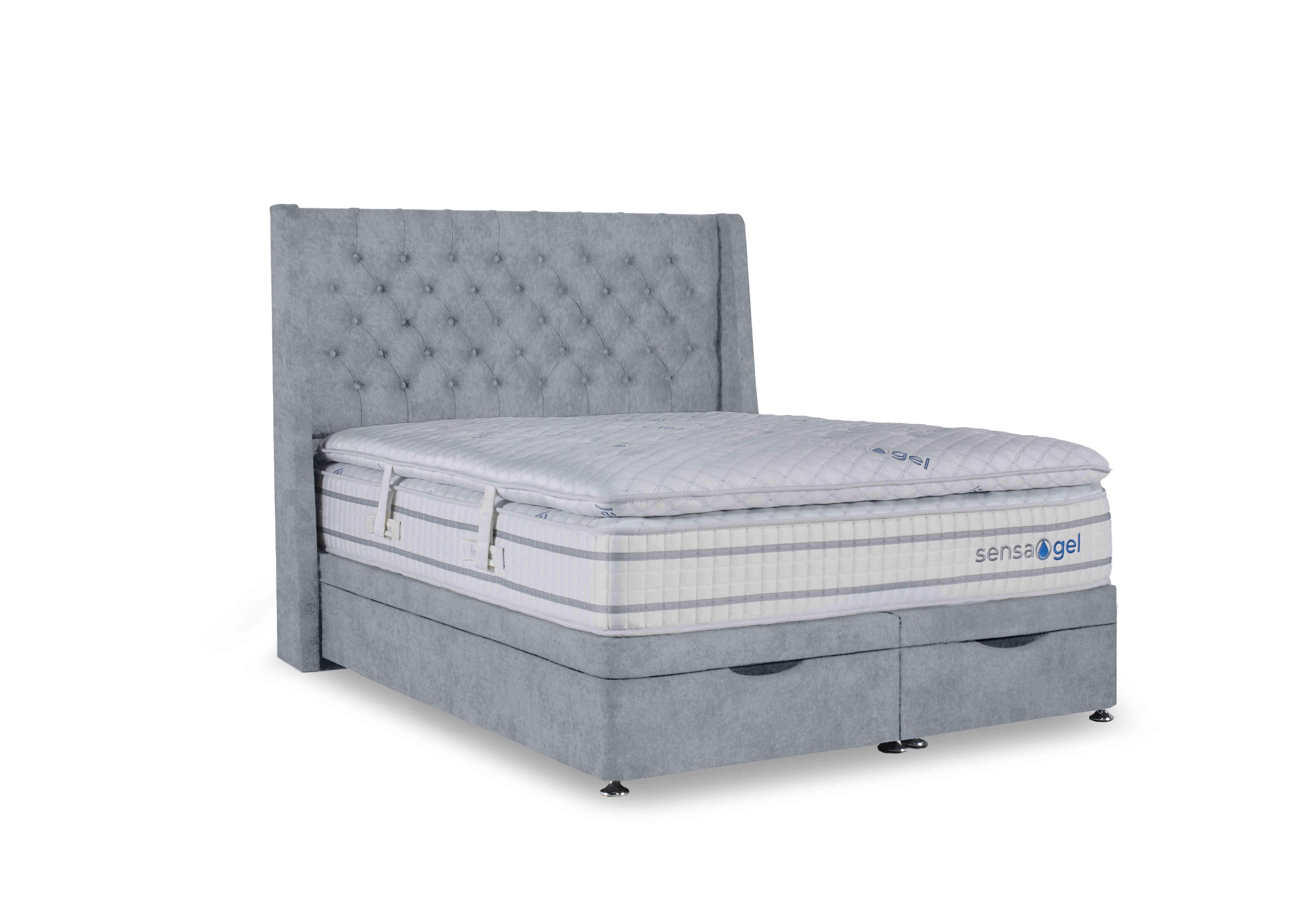 SensaGel 12000 Manual End Ottoman Divan Set in Joshua Blue on Furniture Village