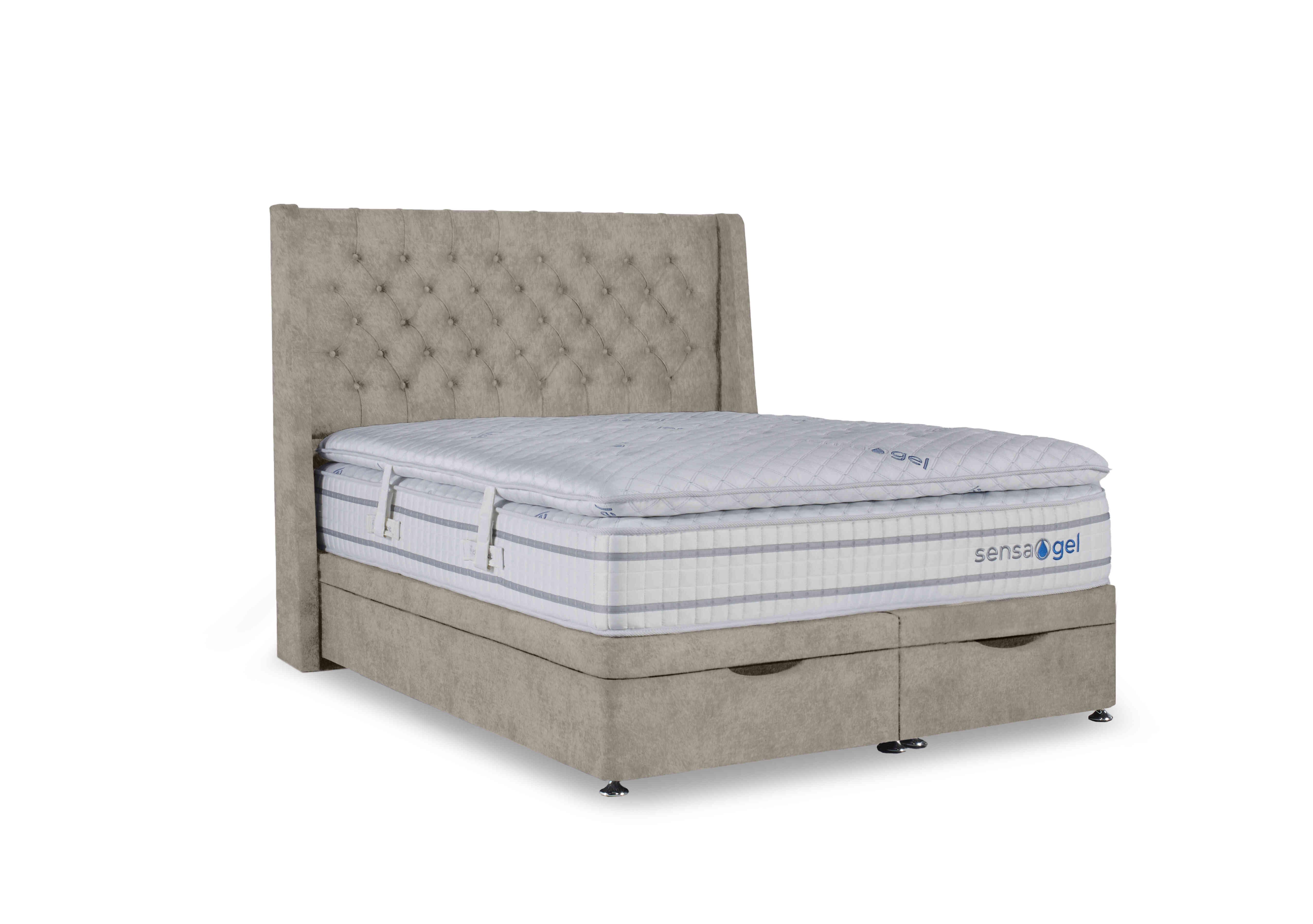 SensaGel 12000 Manual End Ottoman Divan Set in Joshua Latte on Furniture Village