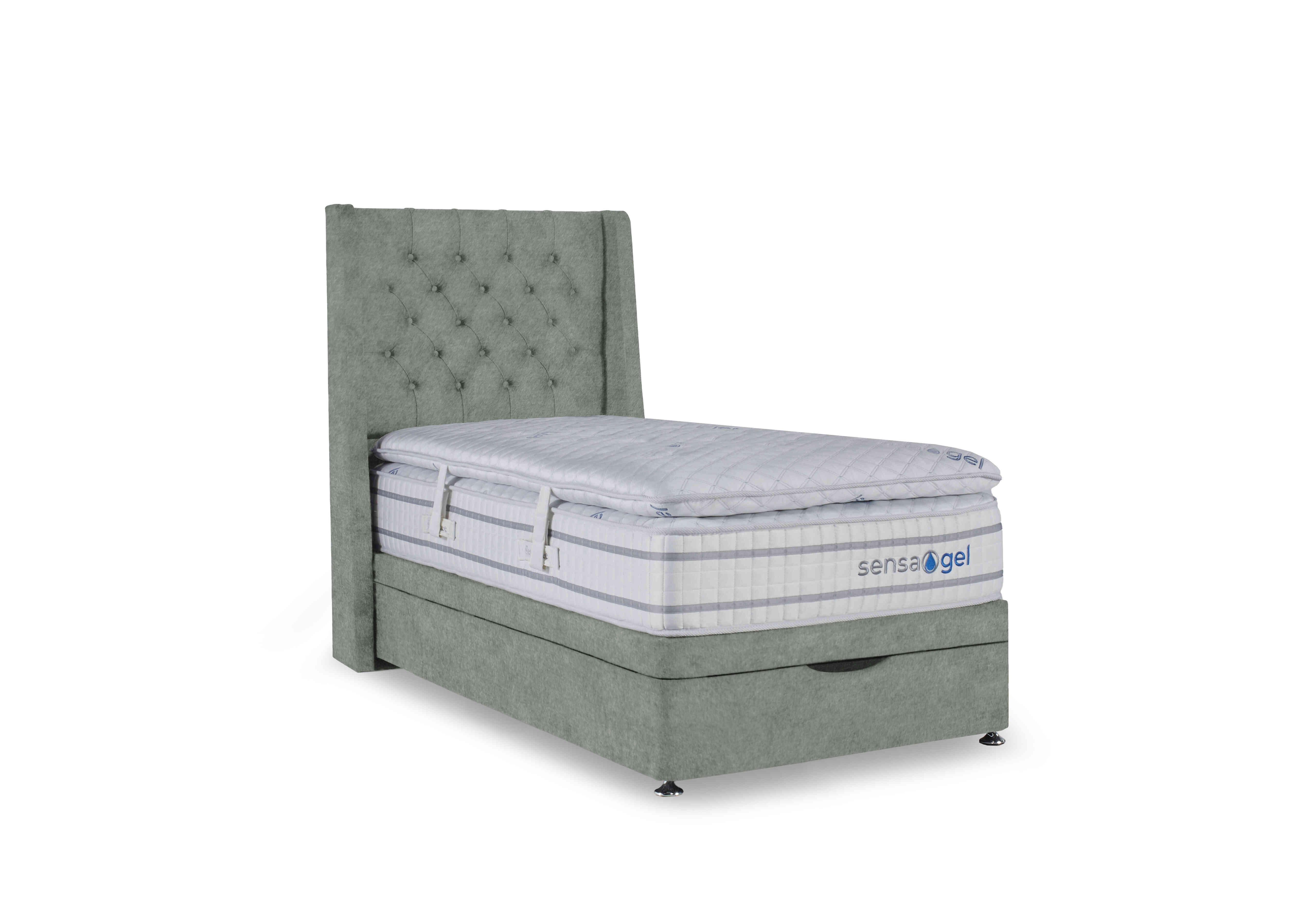 SensaGel 12000 Manual End Ottoman Divan Set in Tweed Mint on Furniture Village