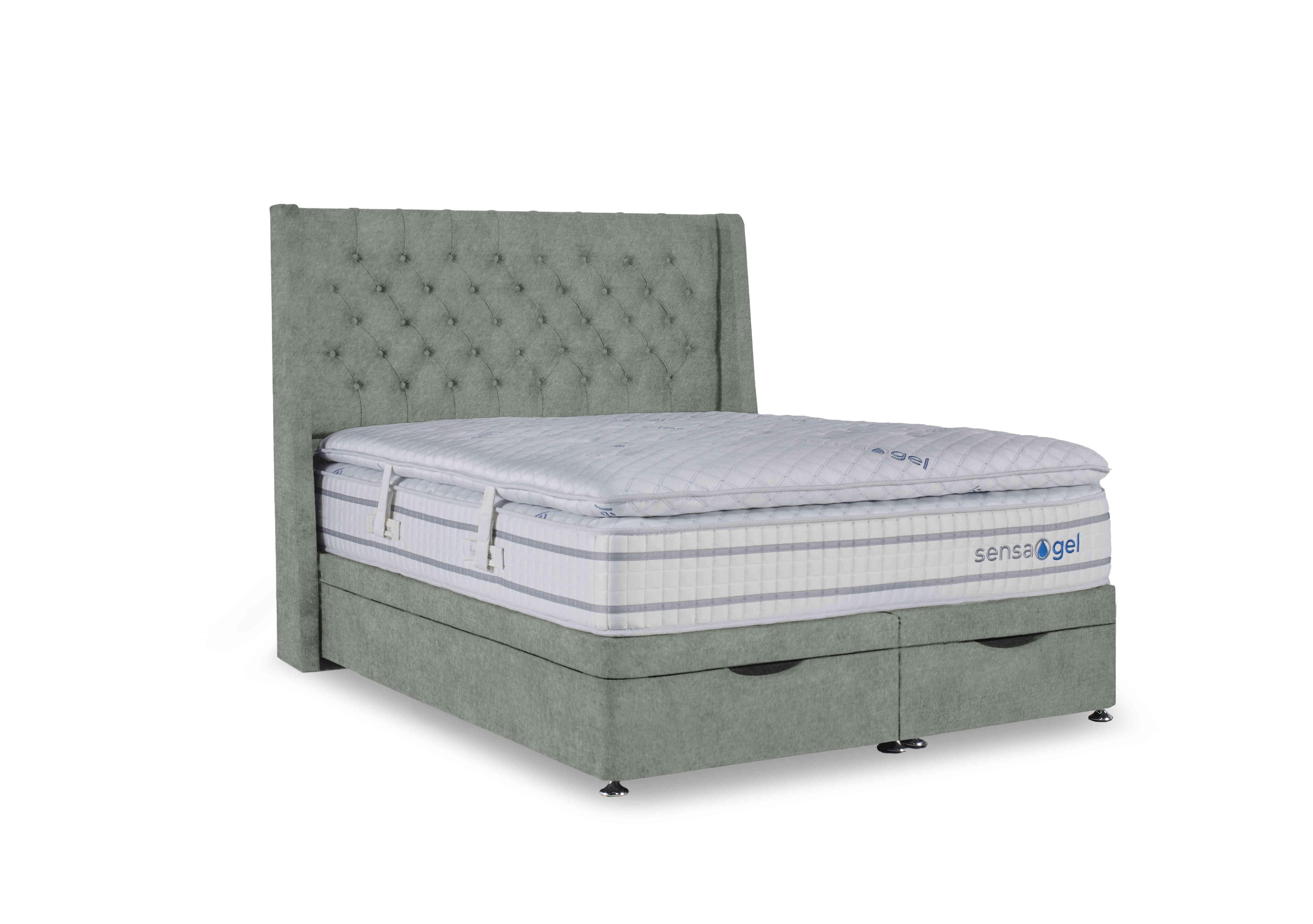 SensaGel 12000 Manual End Ottoman Divan Set in Tweed Mint on Furniture Village
