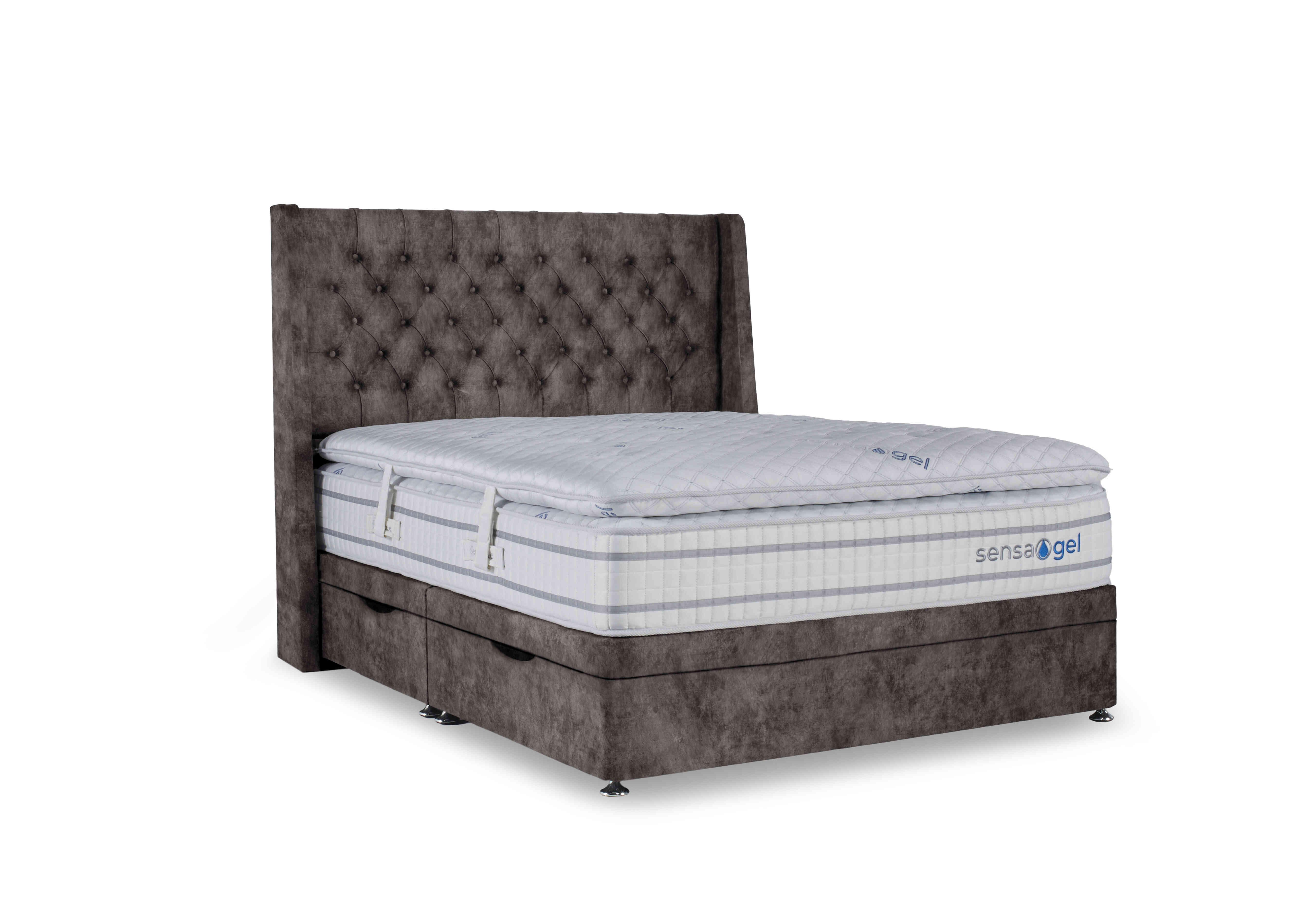 SensaGel 12000 Manual Side Ottoman Divan Set in Dapple Mink on Furniture Village