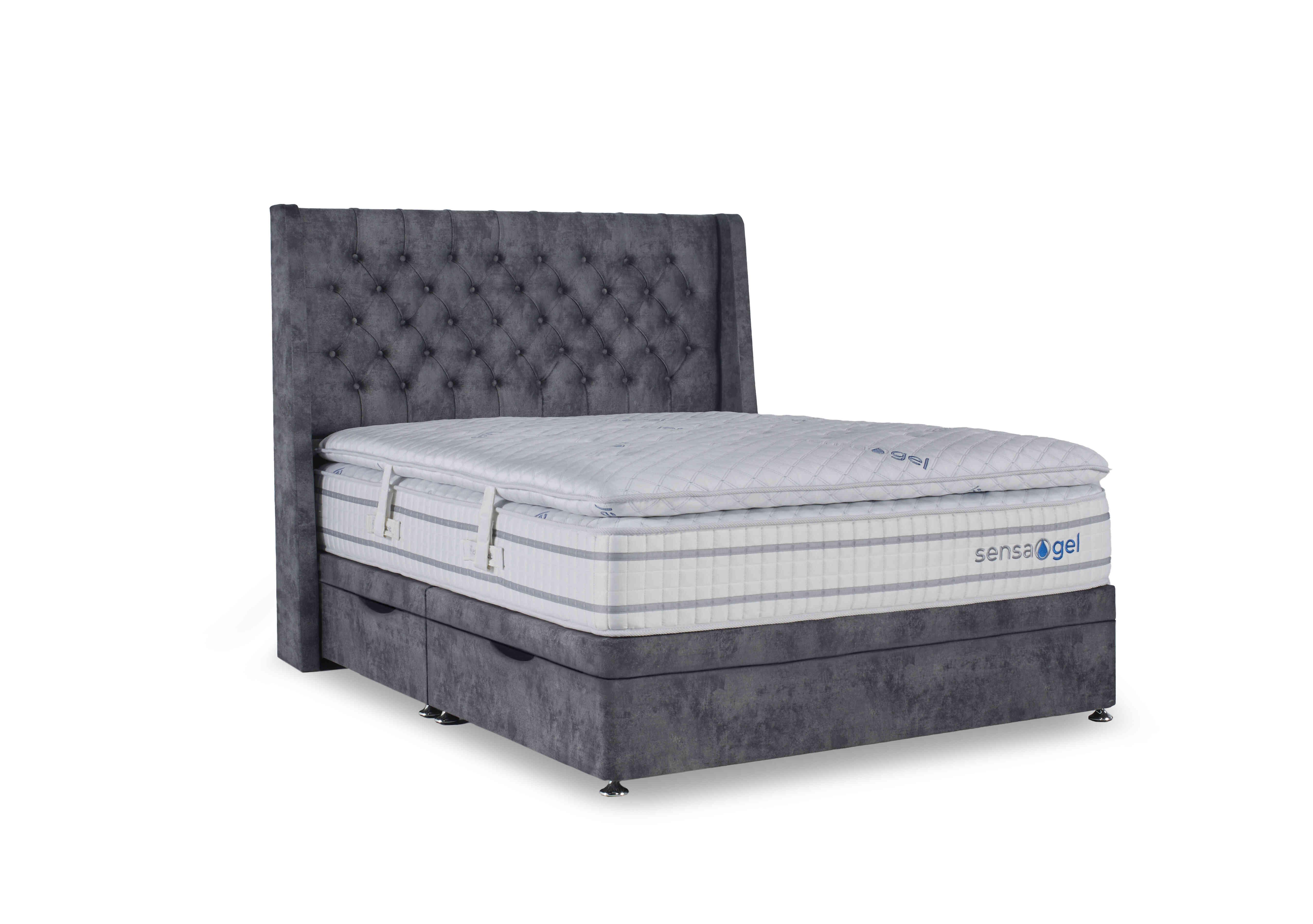 SensaGel 12000 Manual Side Ottoman Divan Set in Daytona Grey on Furniture Village