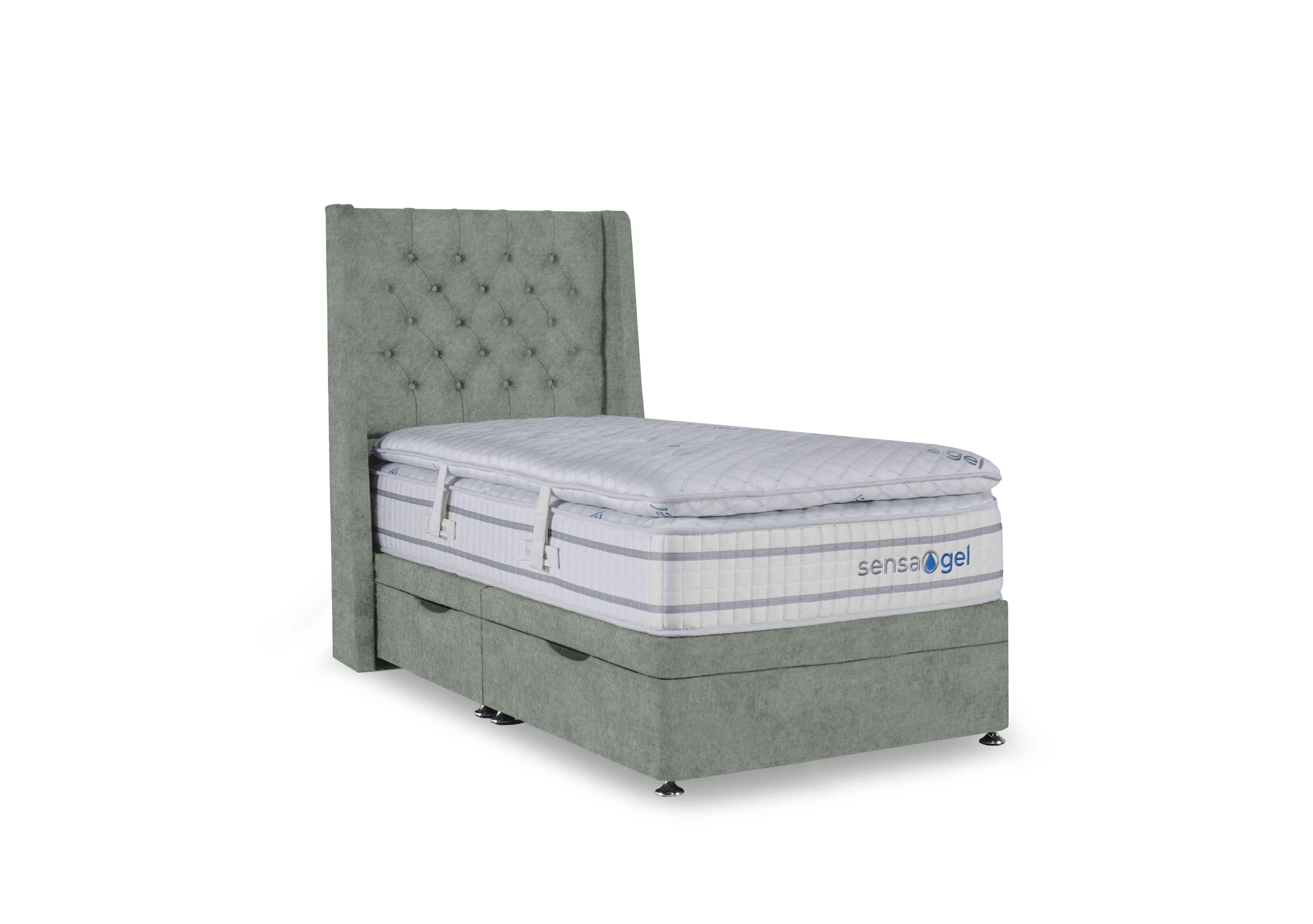 SensaGel 12000 Manual Side Ottoman Divan Set in Tweed Mint on Furniture Village