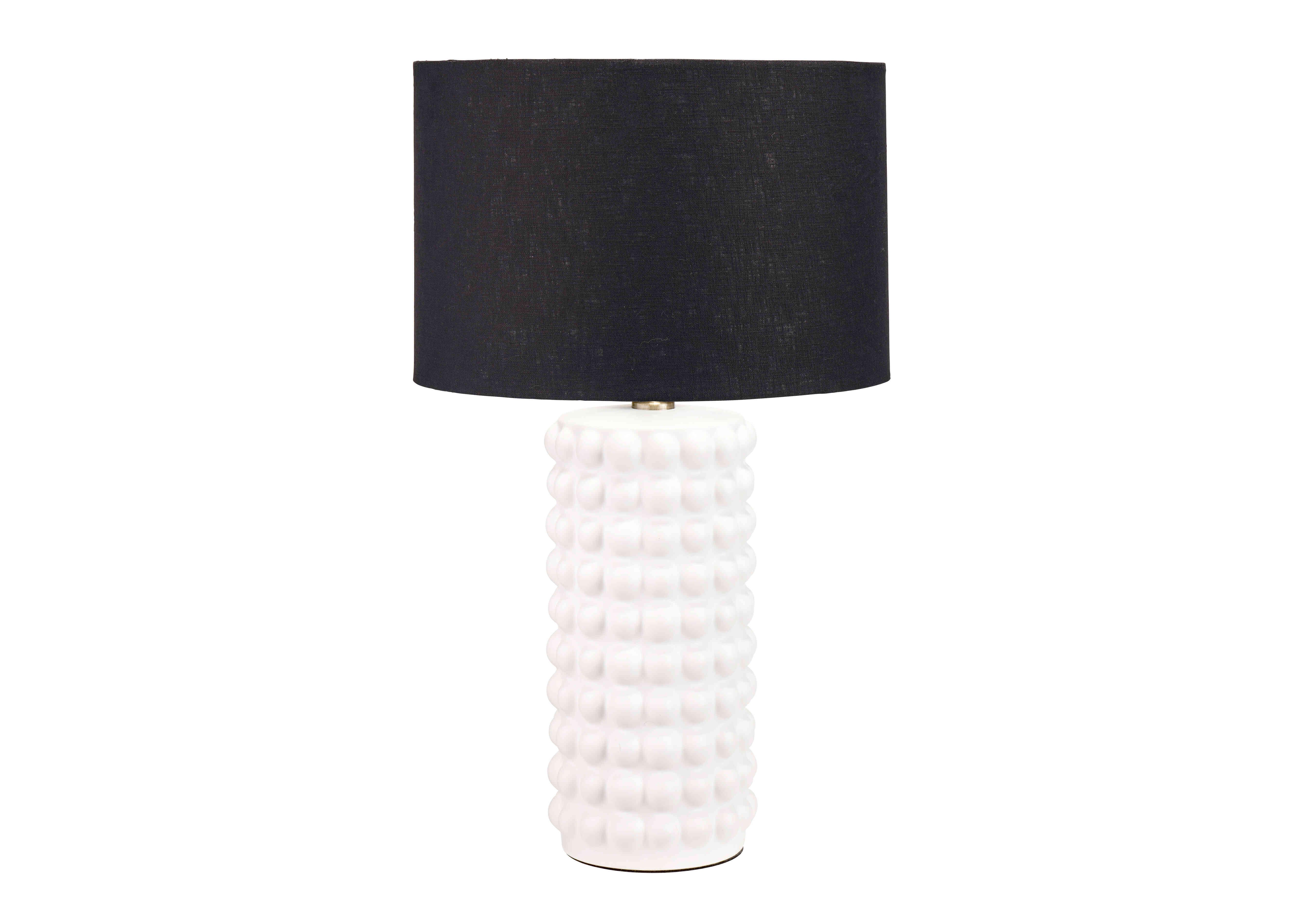 Borla Table Lamp in White on Furniture Village