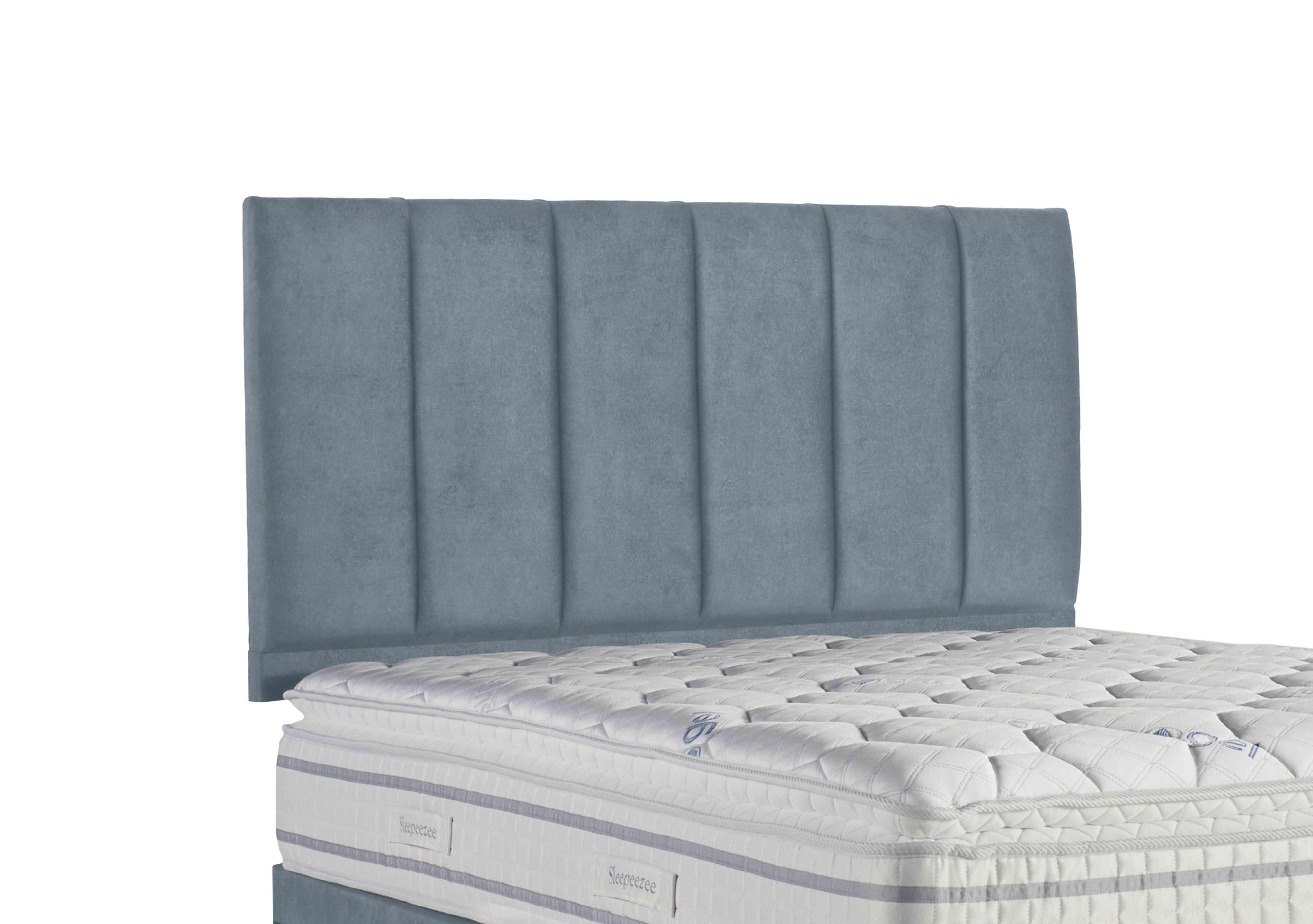 Spire Strutted Headboard in Plush Light Blue on Furniture Village