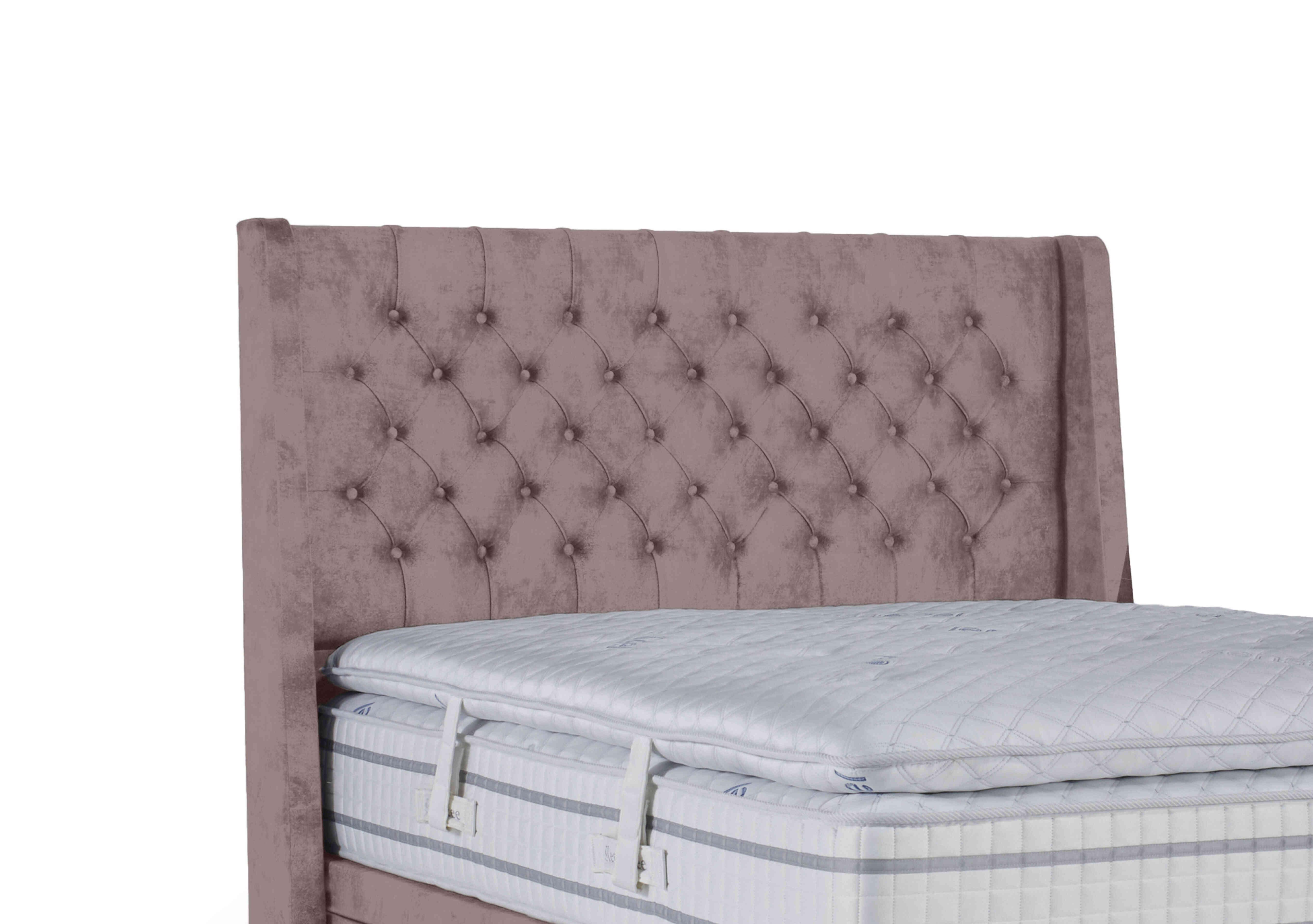 Pinnacle Floor Standing Headboard in Plush Light Pink on Furniture Village