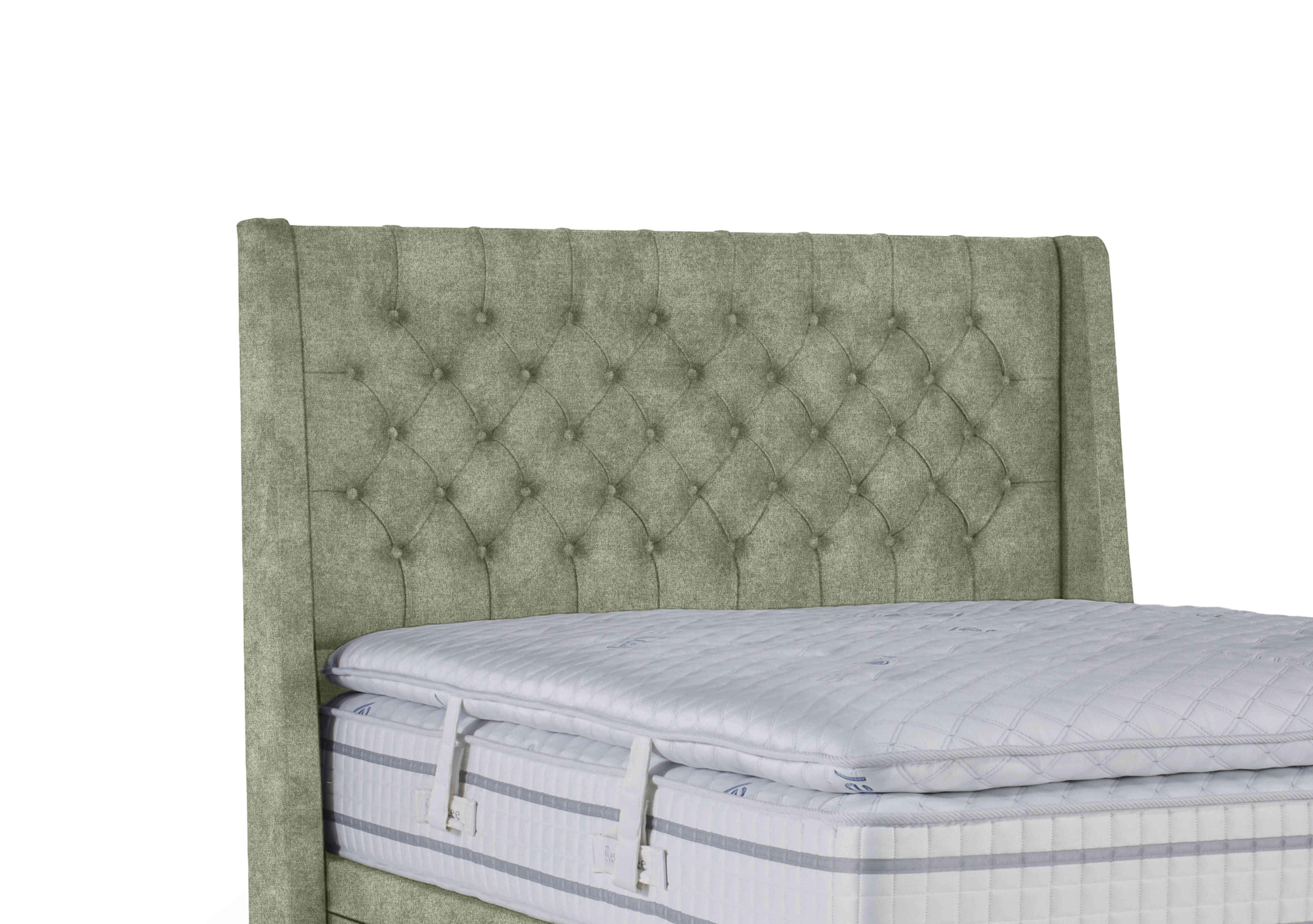Pinnacle Floor Standing Headboard in Queens Light Green on Furniture Village