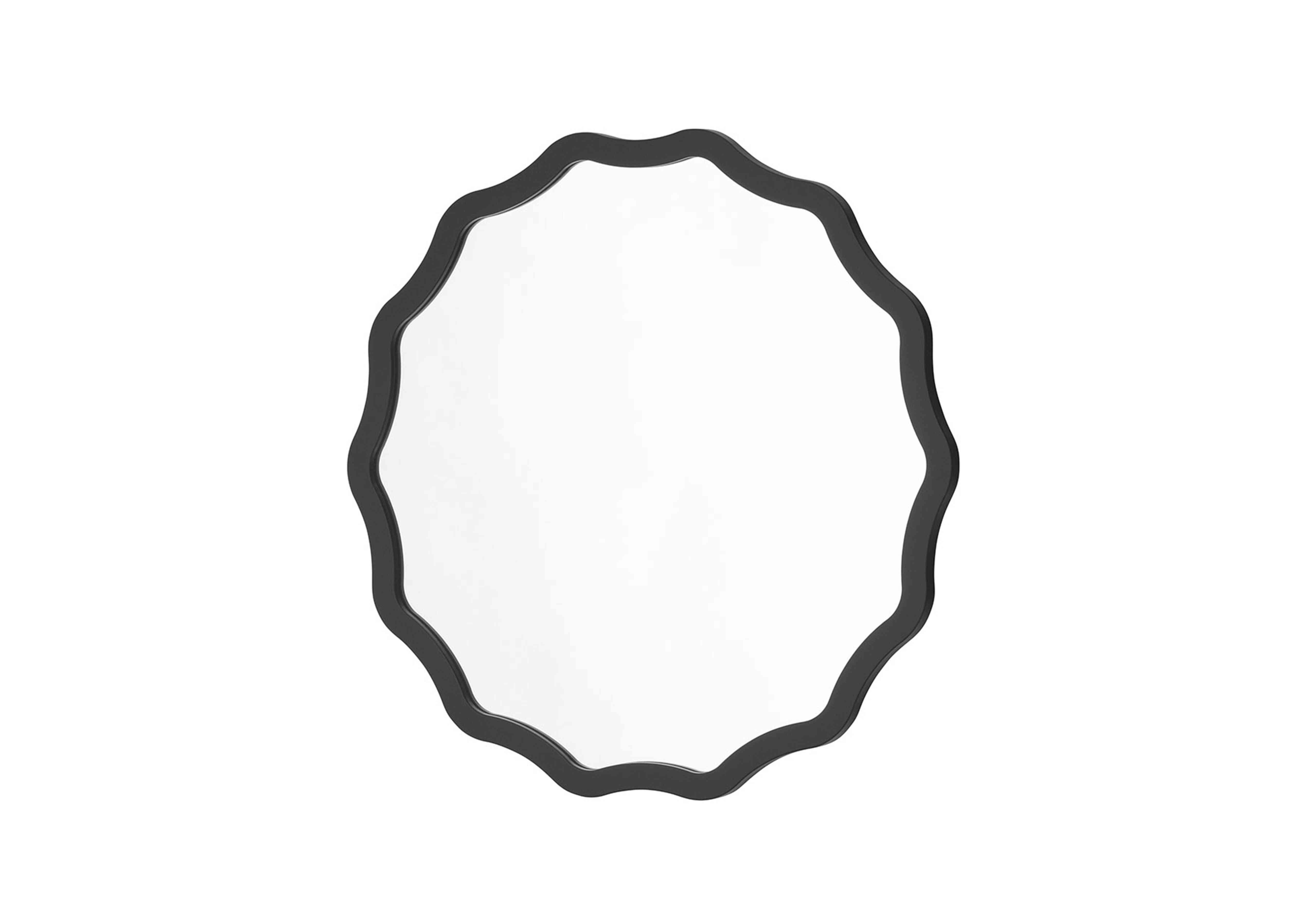 Wave Circle Mirror in Black on Furniture Village