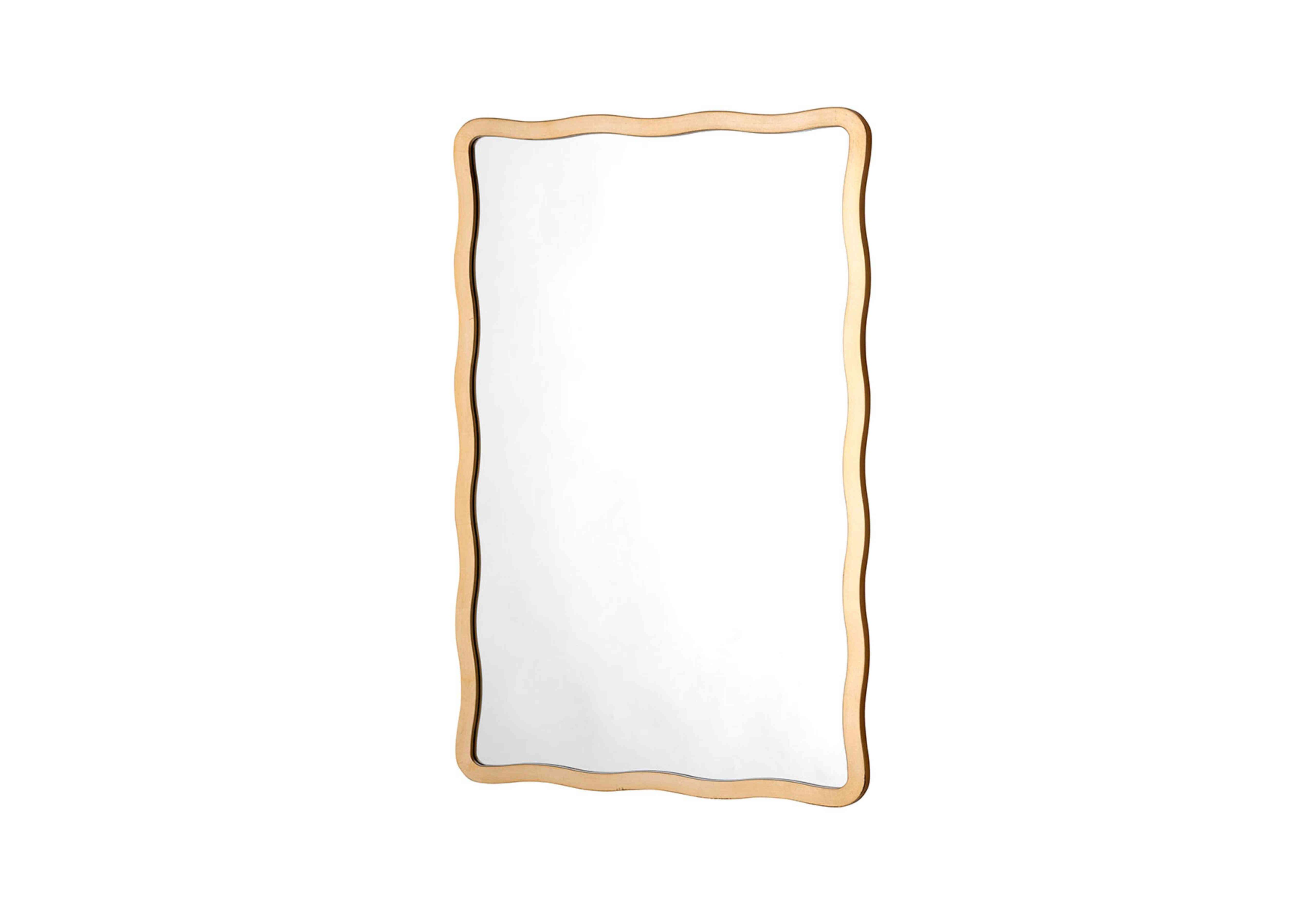 Wave Rectangle Mirror in Gold on Furniture Village