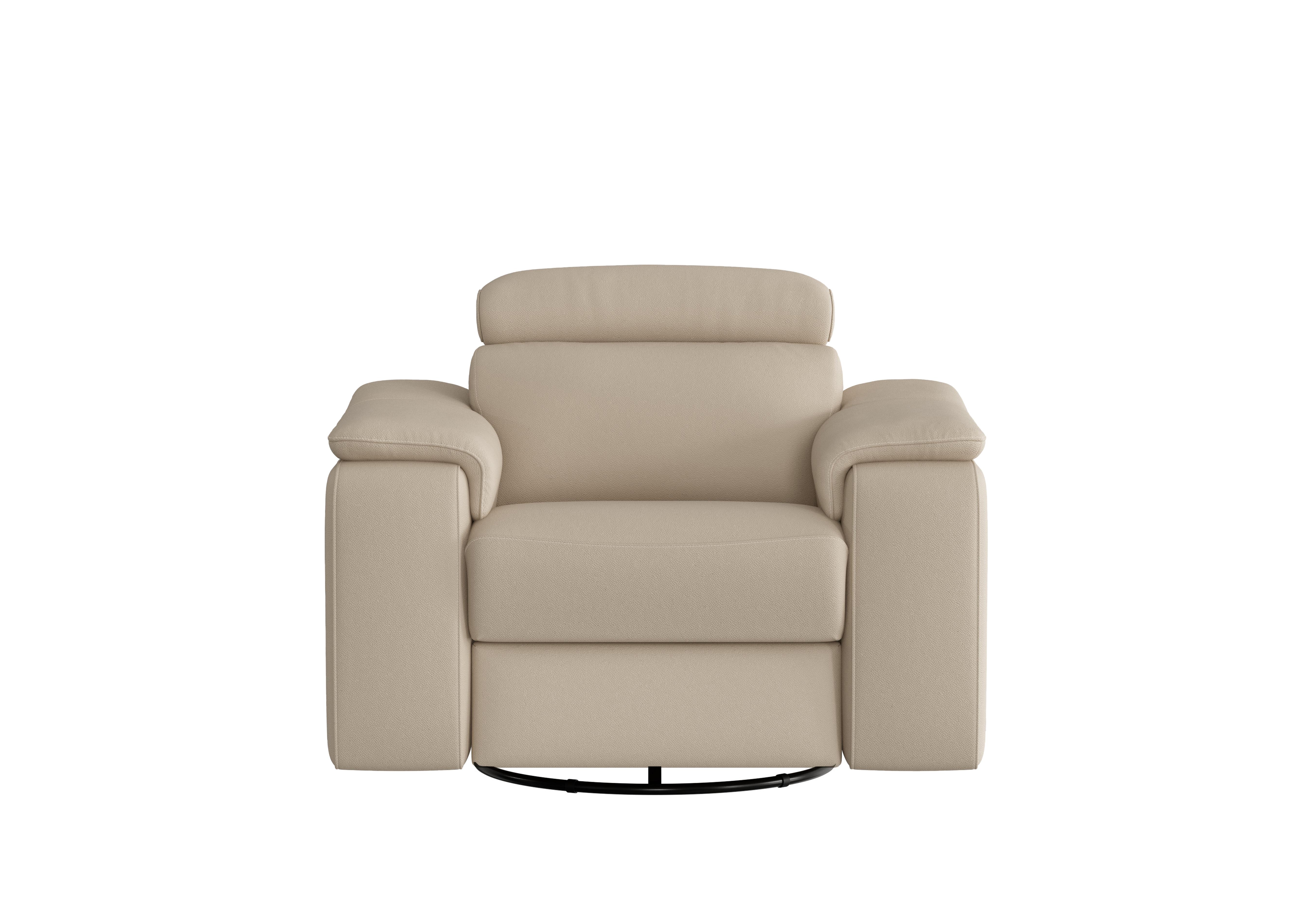 Davide Leather Swivel Rocker Power Recliner Chair in 352 Torello Fango on Furniture Village