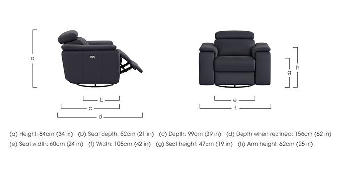 Davide Leather Swivel Rocker Power Recliner Chair in  on Furniture Village