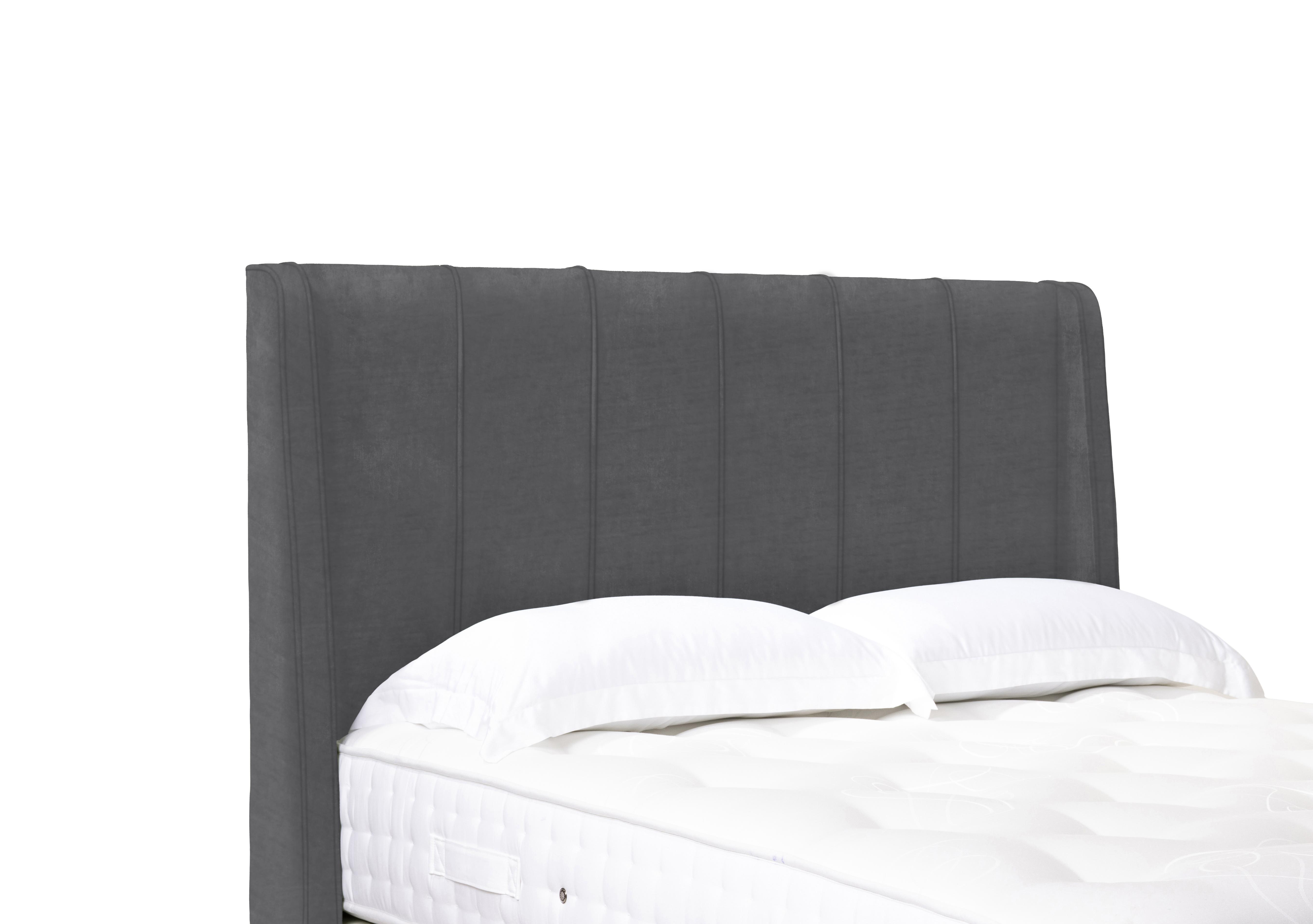 Artisan Collection Akira High Floor Standing Headboard in Plush Dark Grey on Furniture Village