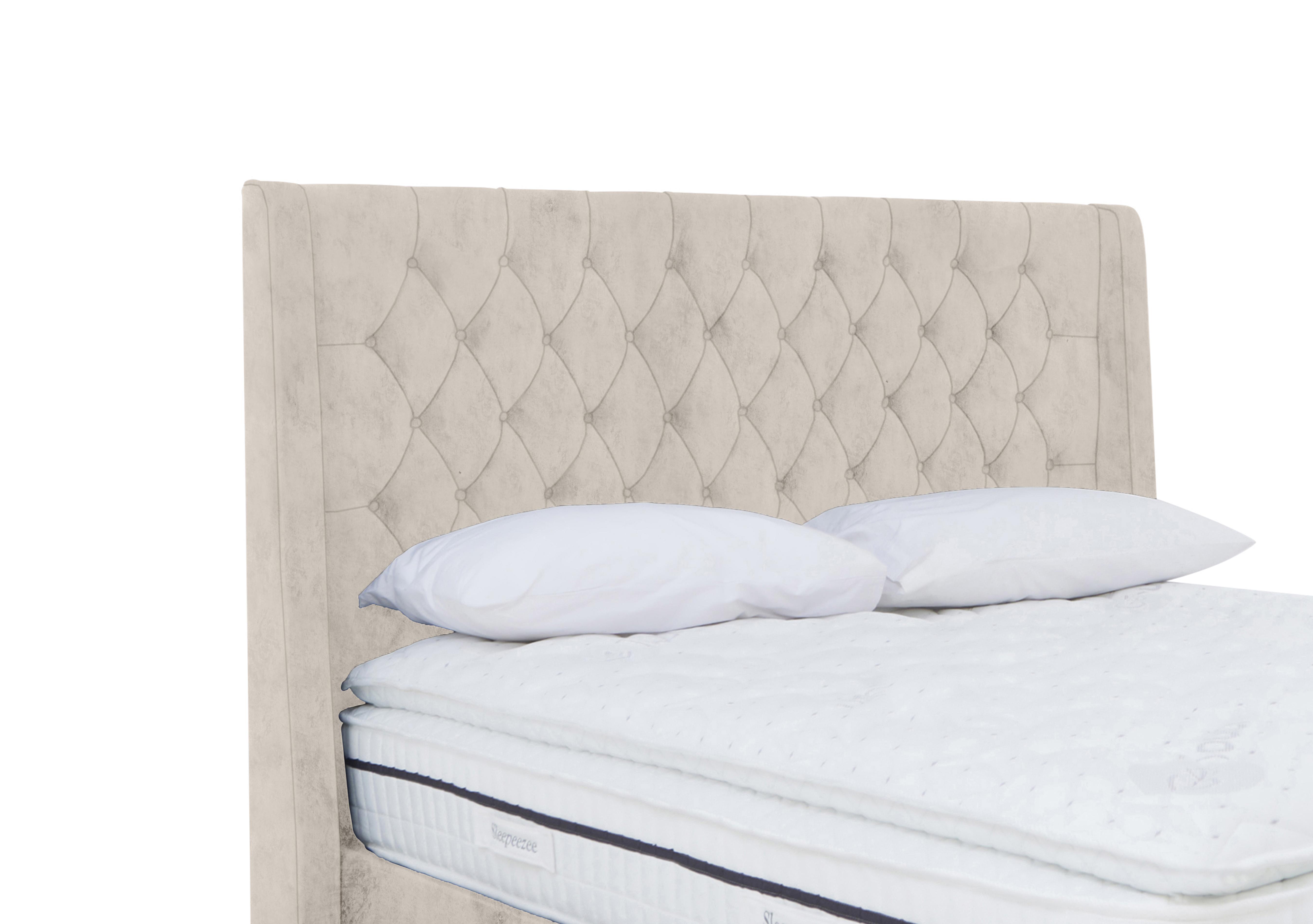 Zen High Floor Standing Headboard in 901 Sandstone Pearl on Furniture Village