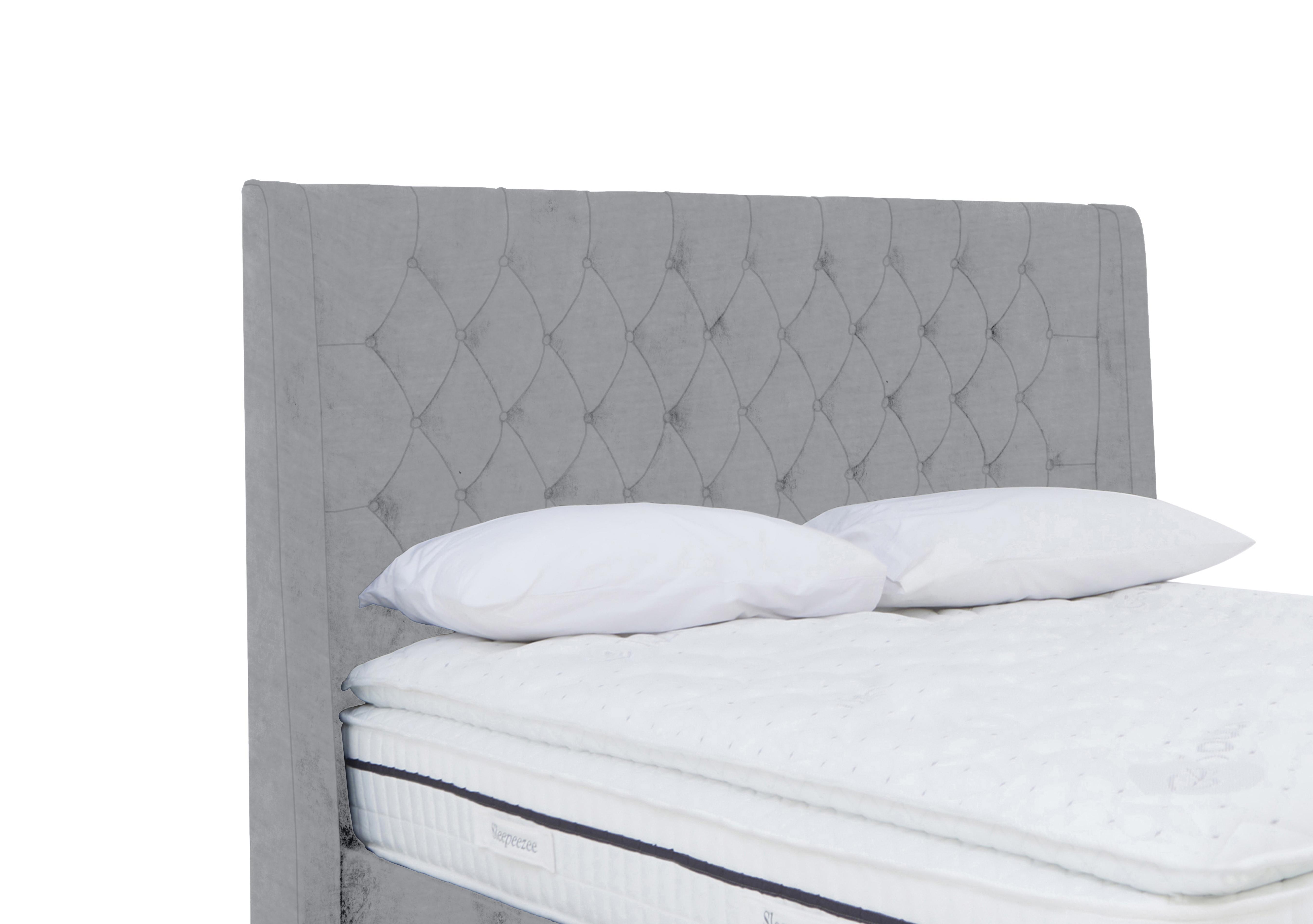 Zen High Floor Standing Headboard in Aston Silver on Furniture Village