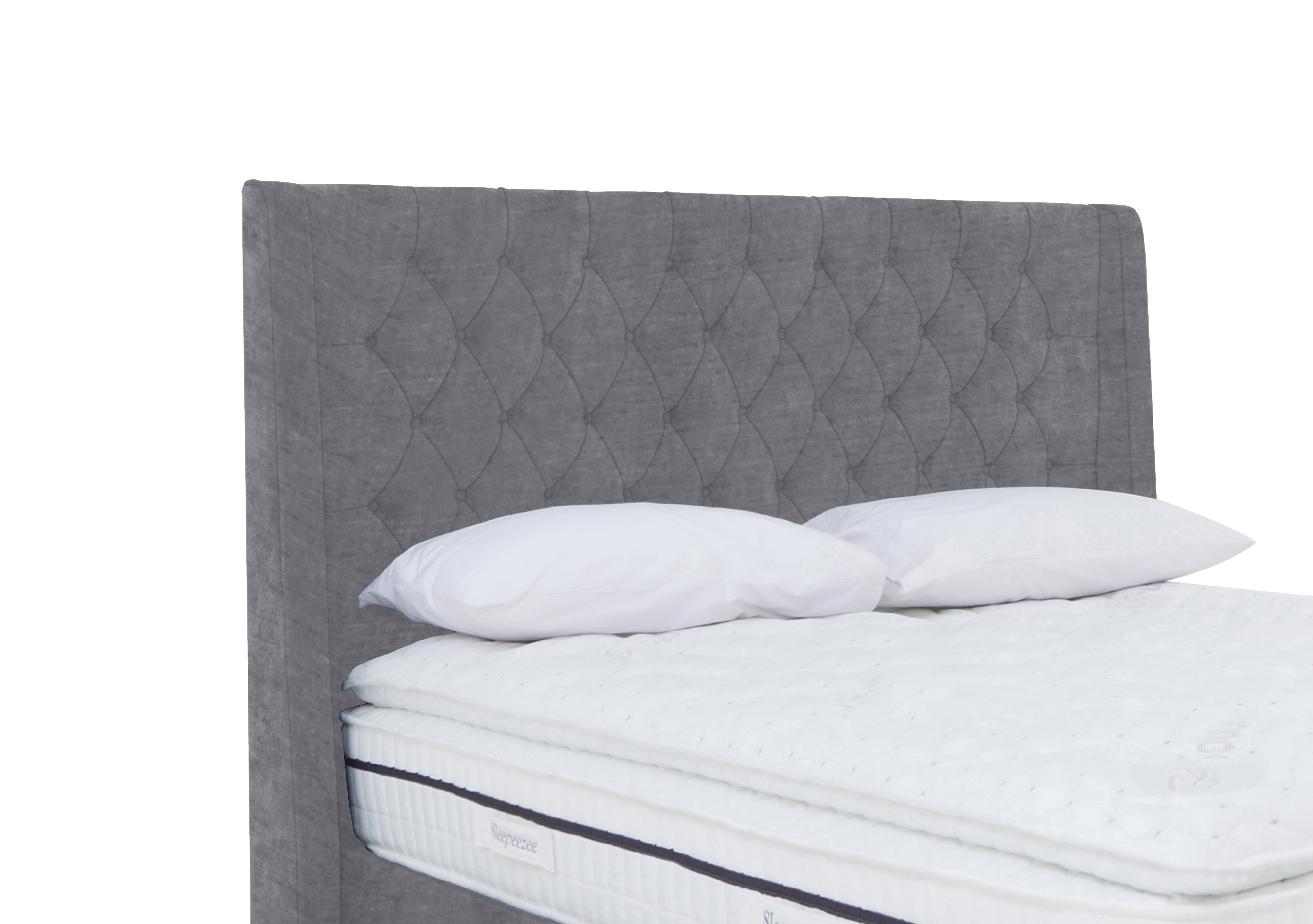 Zen High Floor Standing Headboard in Aston Steel on Furniture Village