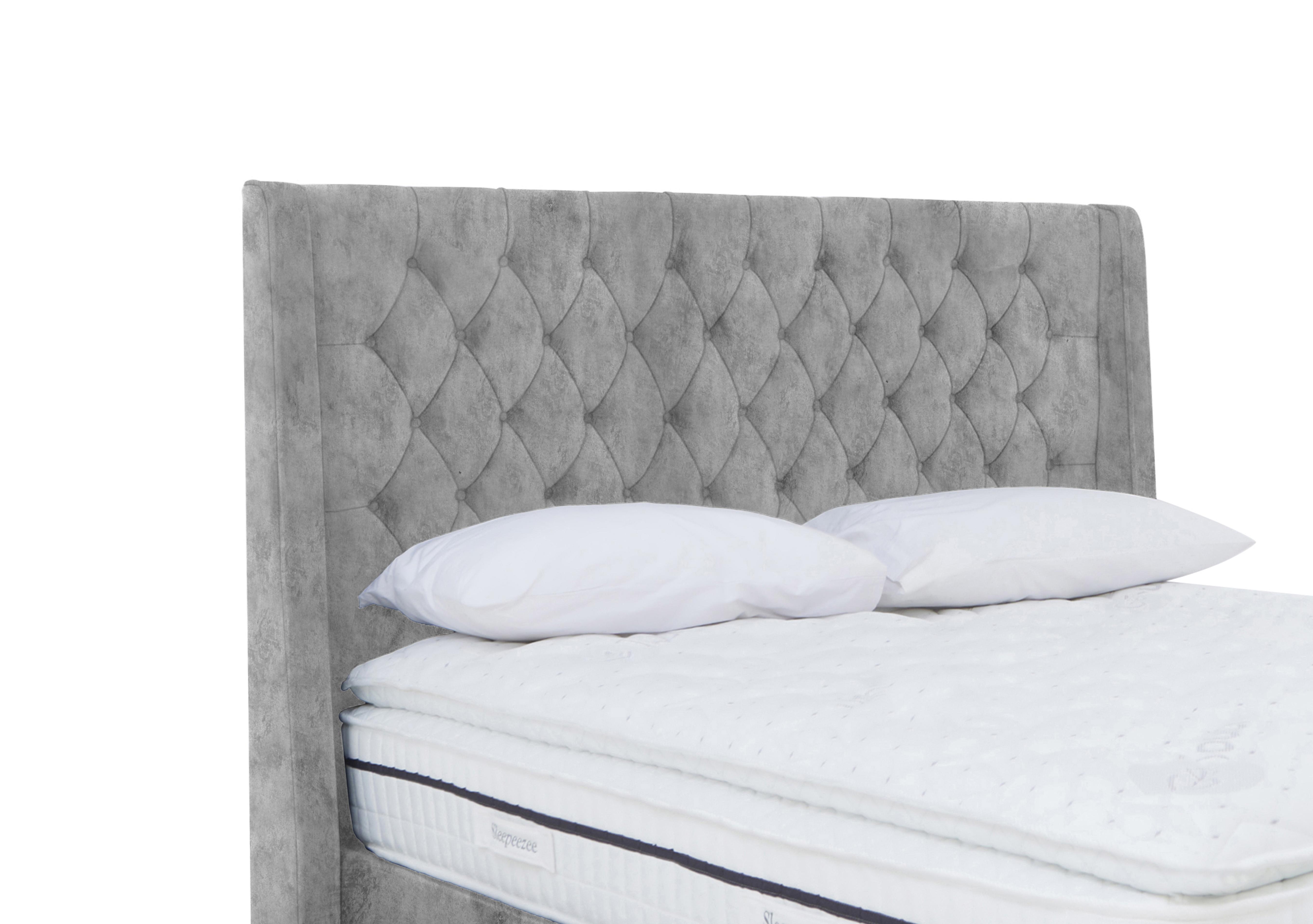 Artisan Collection Zen High Floor Standing Headboard in Dapple Sterling on Furniture Village