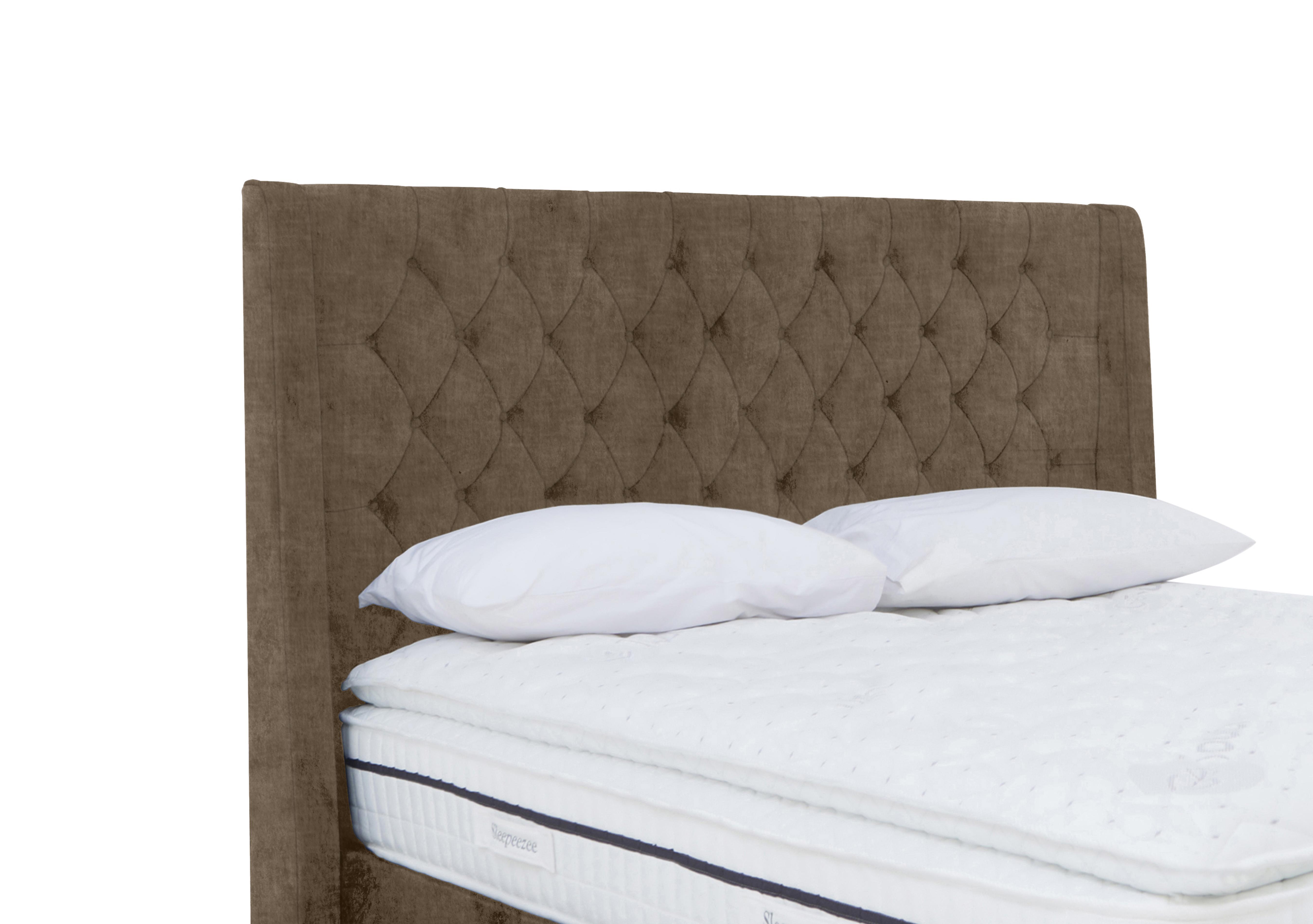 Zen High Floor Standing Headboard in Lace Caramel on Furniture Village