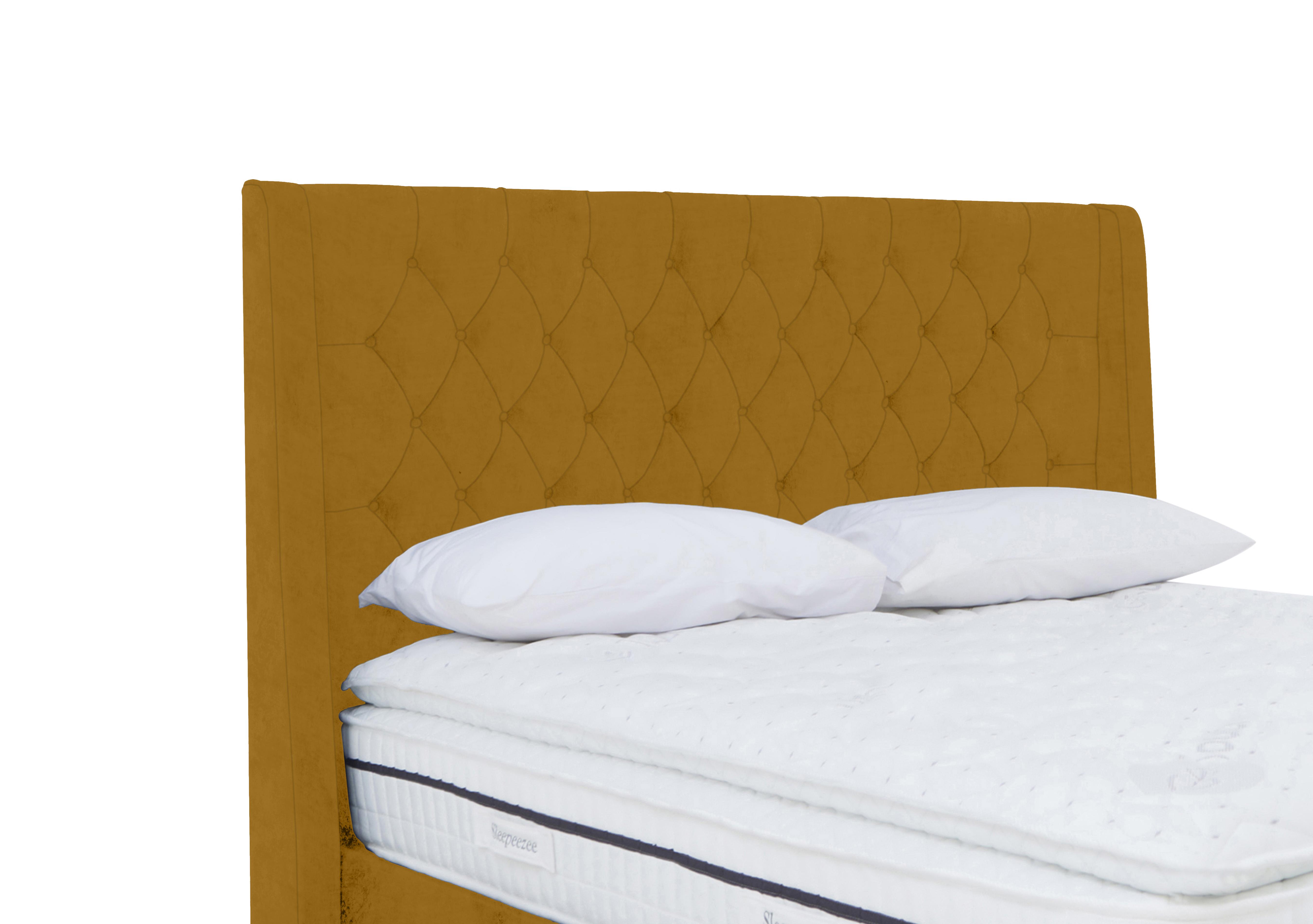 Zen High Floor Standing Headboard in Plush Corn on Furniture Village