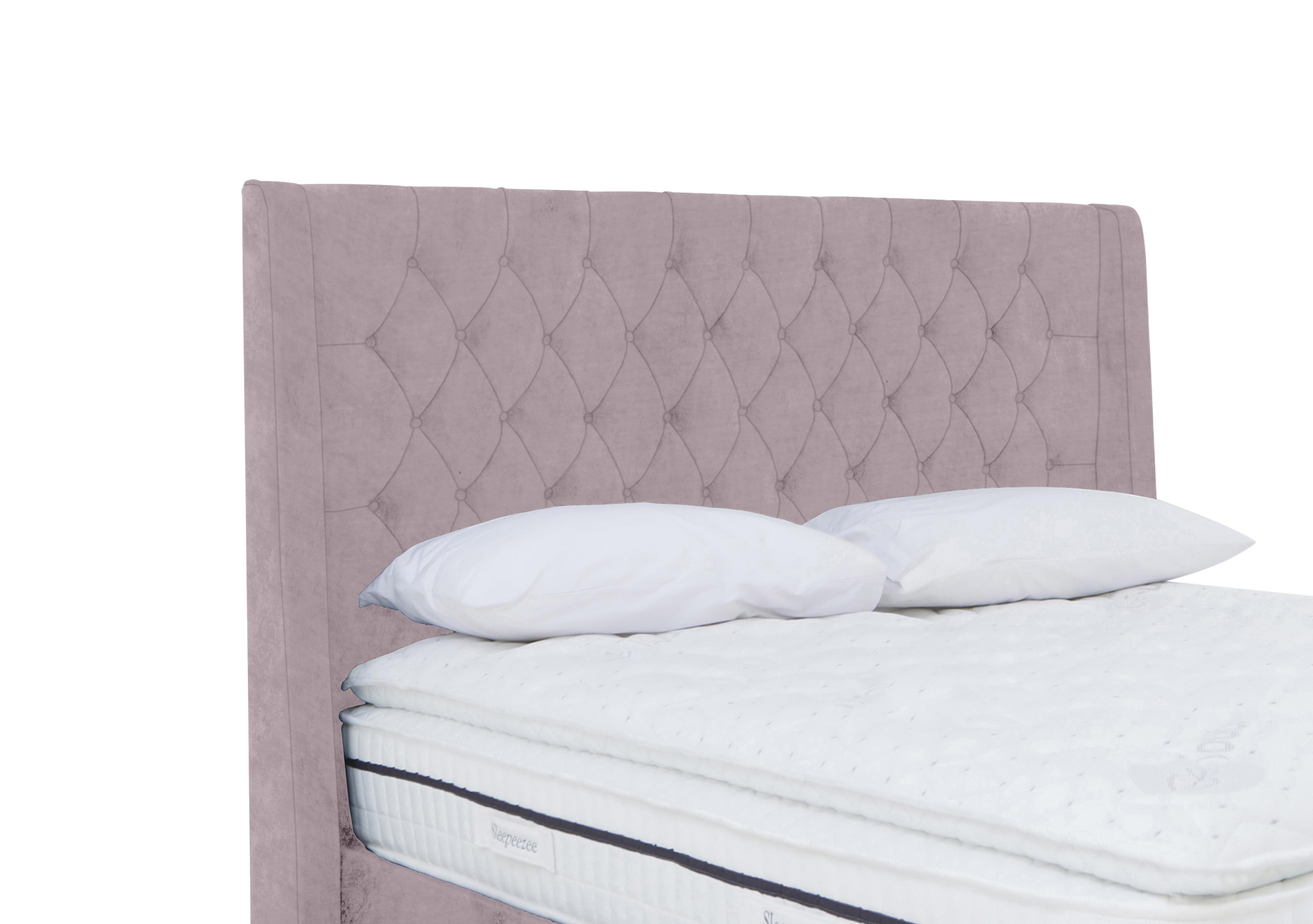 Zen High Floor Standing Headboard in Plush Lilac on Furniture Village
