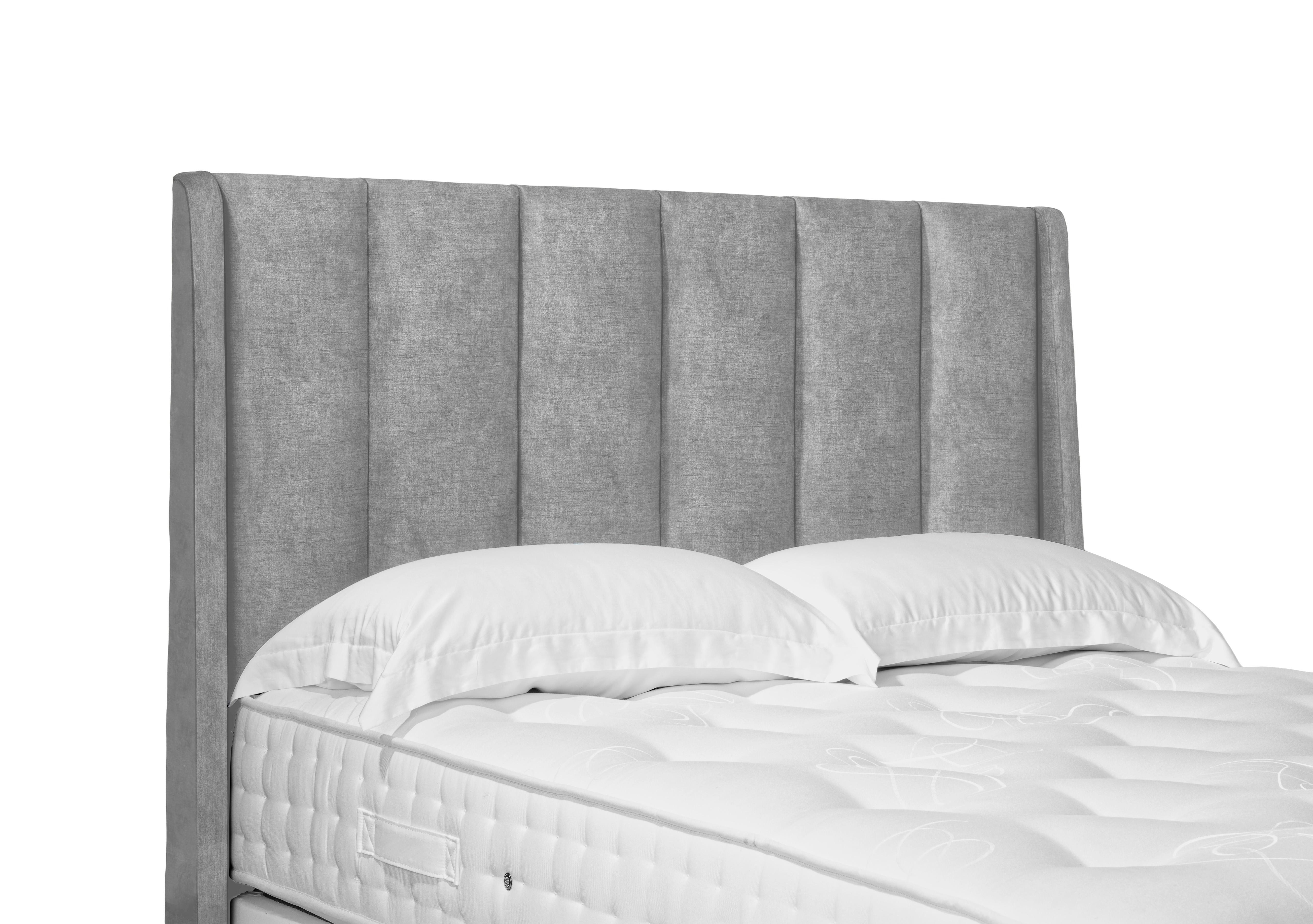 Artisan Collection Ryo High Floor Standing Winged Headboard in Dapple Sterling on Furniture Village