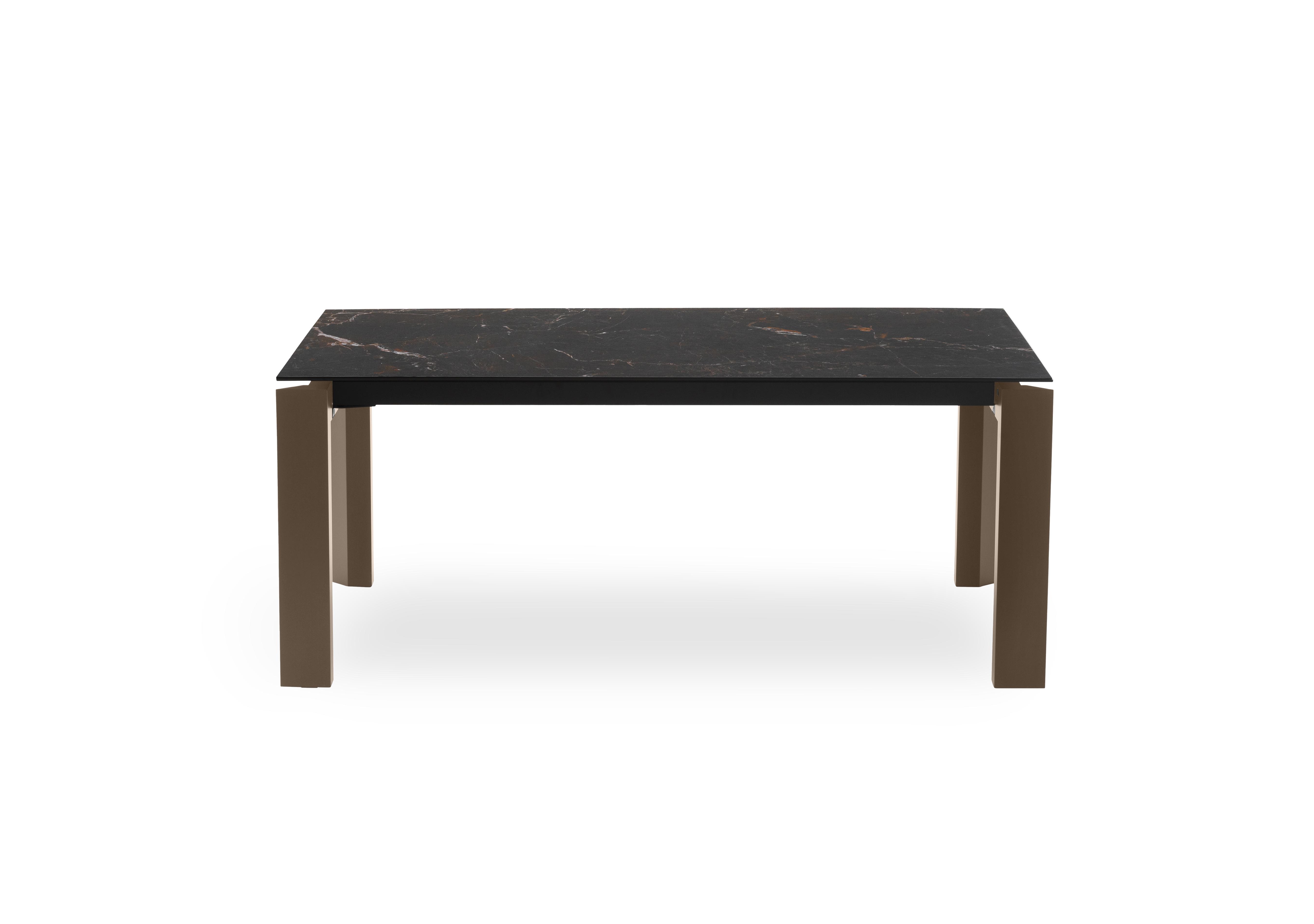 Viola Extending Dining Table with Wooden Legs in Wdn Smk-Cal on Furniture Village