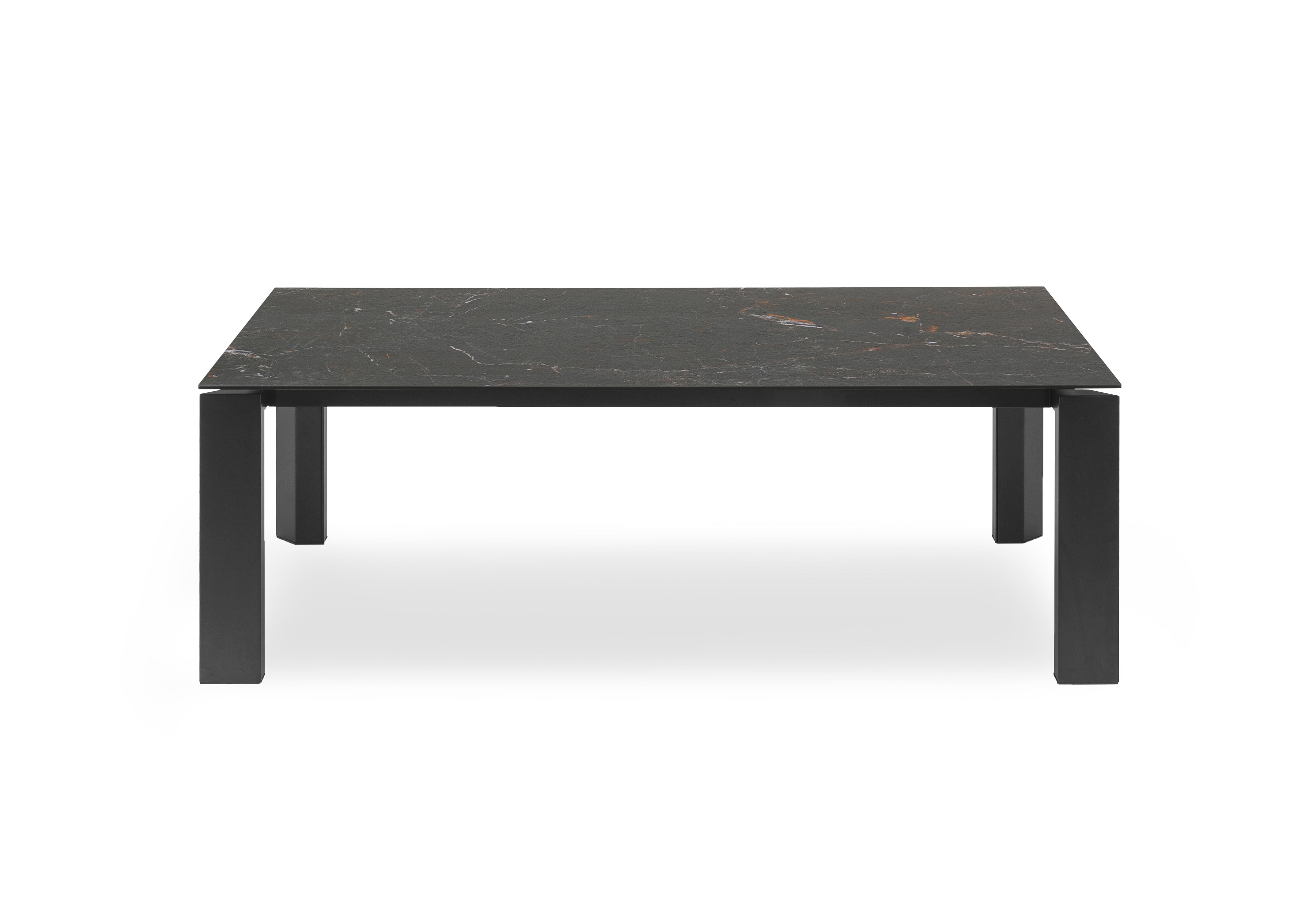 Viola Extending Dining Table with Metal Legs in Mtl Blk-Cal on Furniture Village