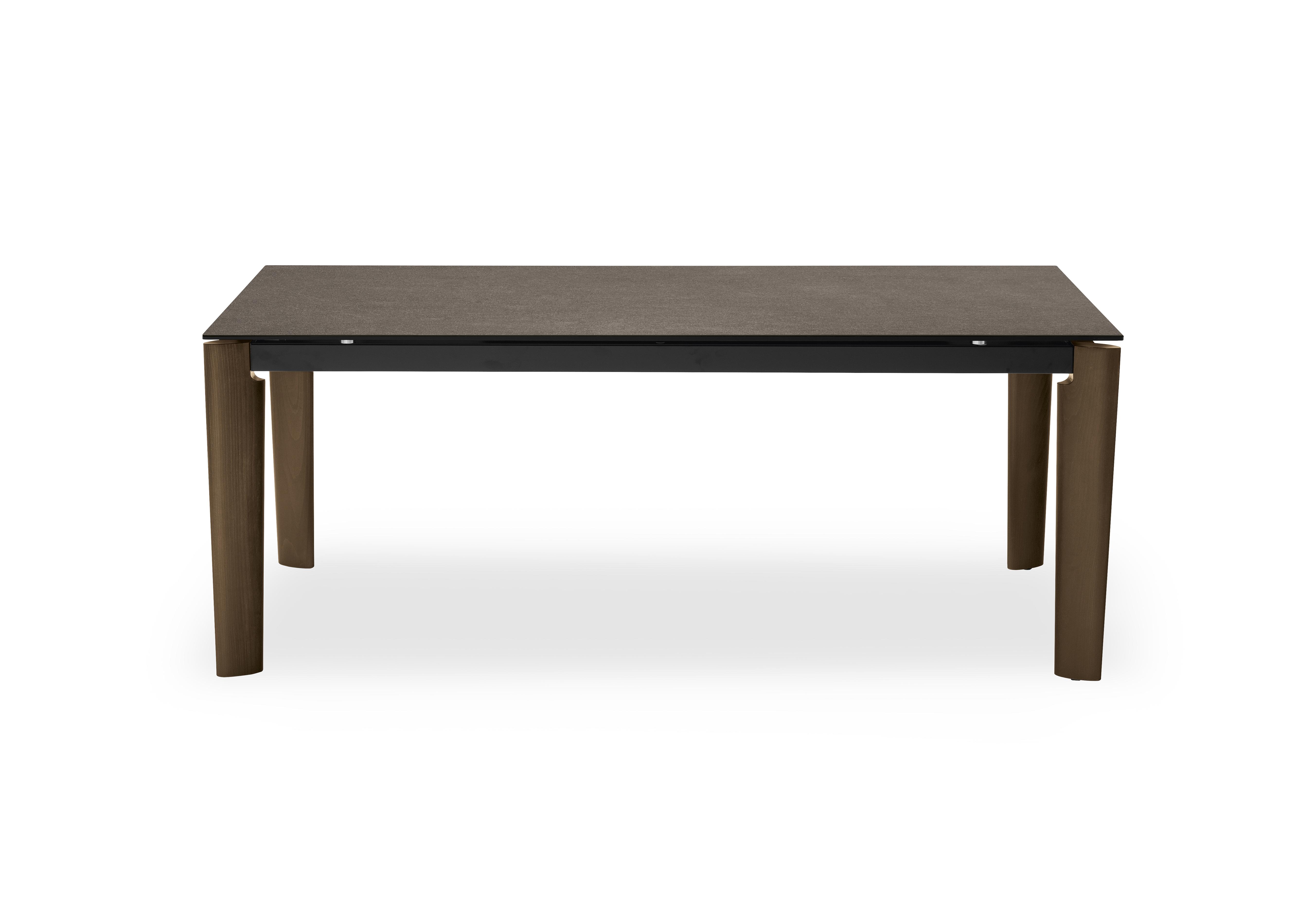 Rosa Extending Dining Table with Wooden Legs in Wdn Smk-Tdp on Furniture Village