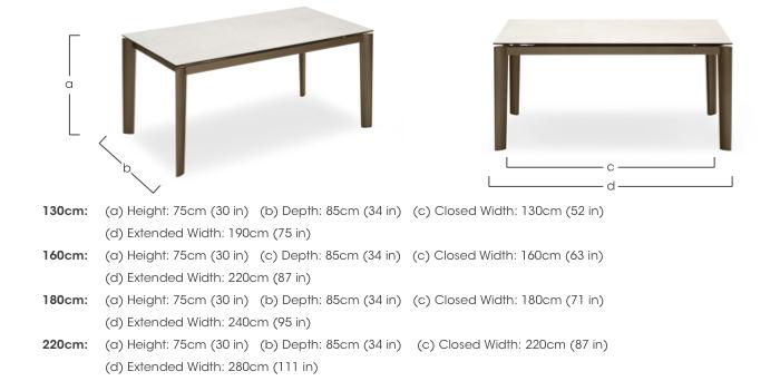 Rosa Extending Dining Table with Metal Legs in  on Furniture Village