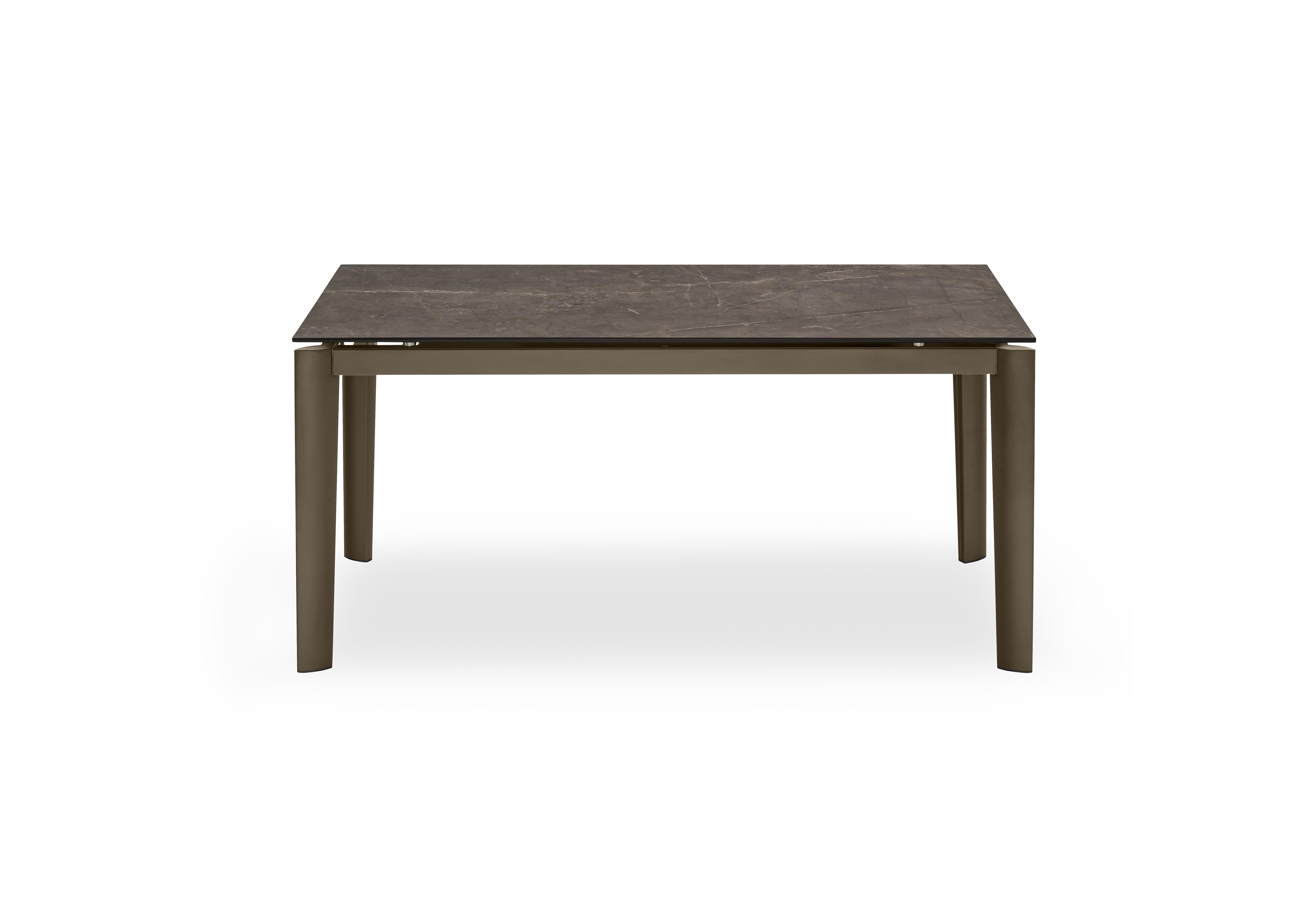 Rosa Extending Dining Table with Metal Legs in Mtl Lva-Brz on Furniture Village