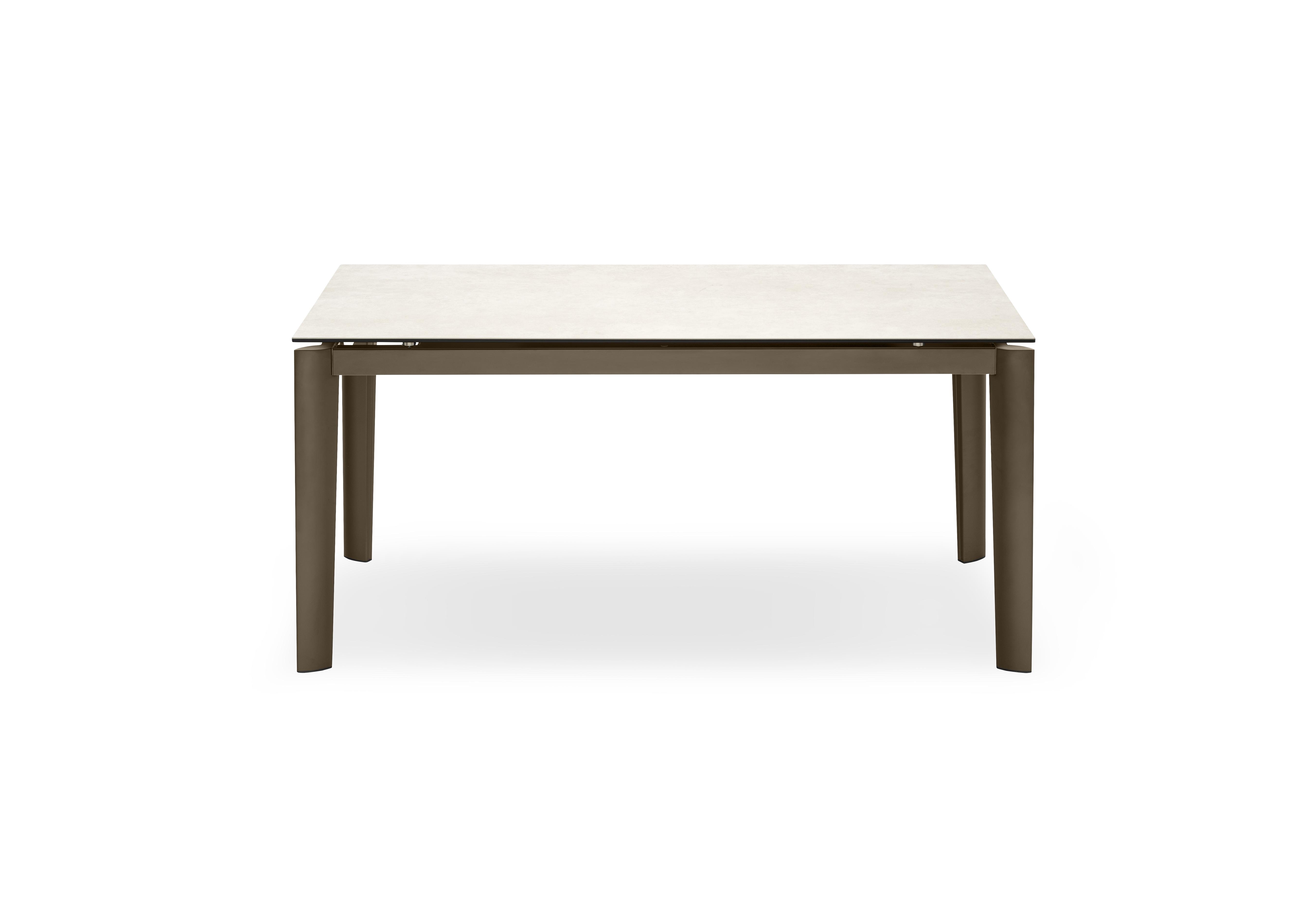 Rosa Extending Dining Table with Metal Legs in Mtl Lva-Wht on Furniture Village