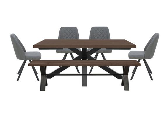 Mars Large Live Edge Dining Table with 180cm Dining Bench and