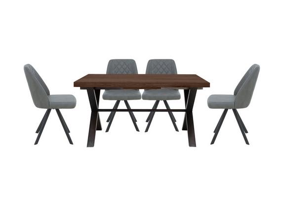 Mars Small Straight Edge Dining Table with Faux Leather Swivel