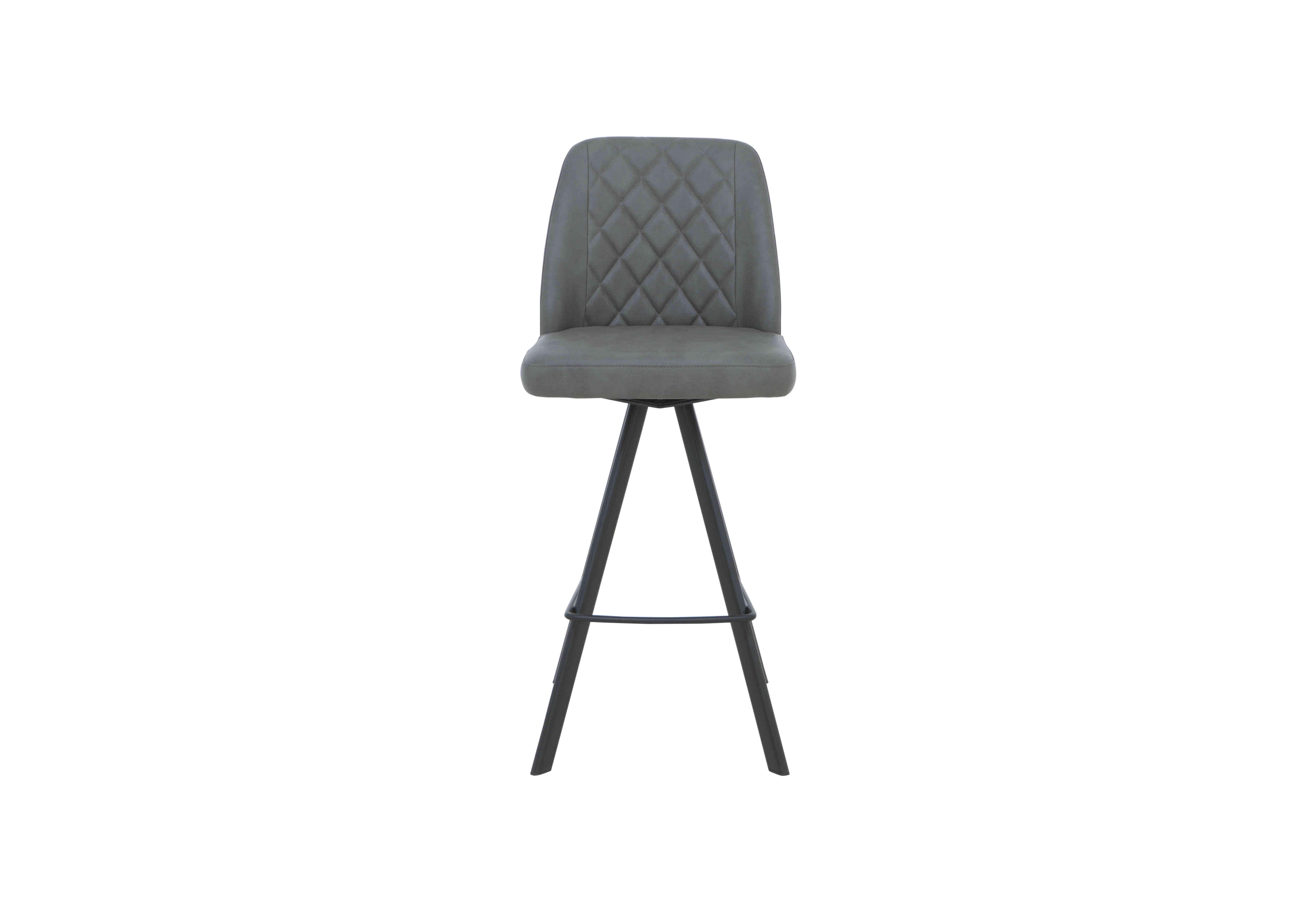 Mars Faux Leather Swivel Bar Stool in Grey on Furniture Village