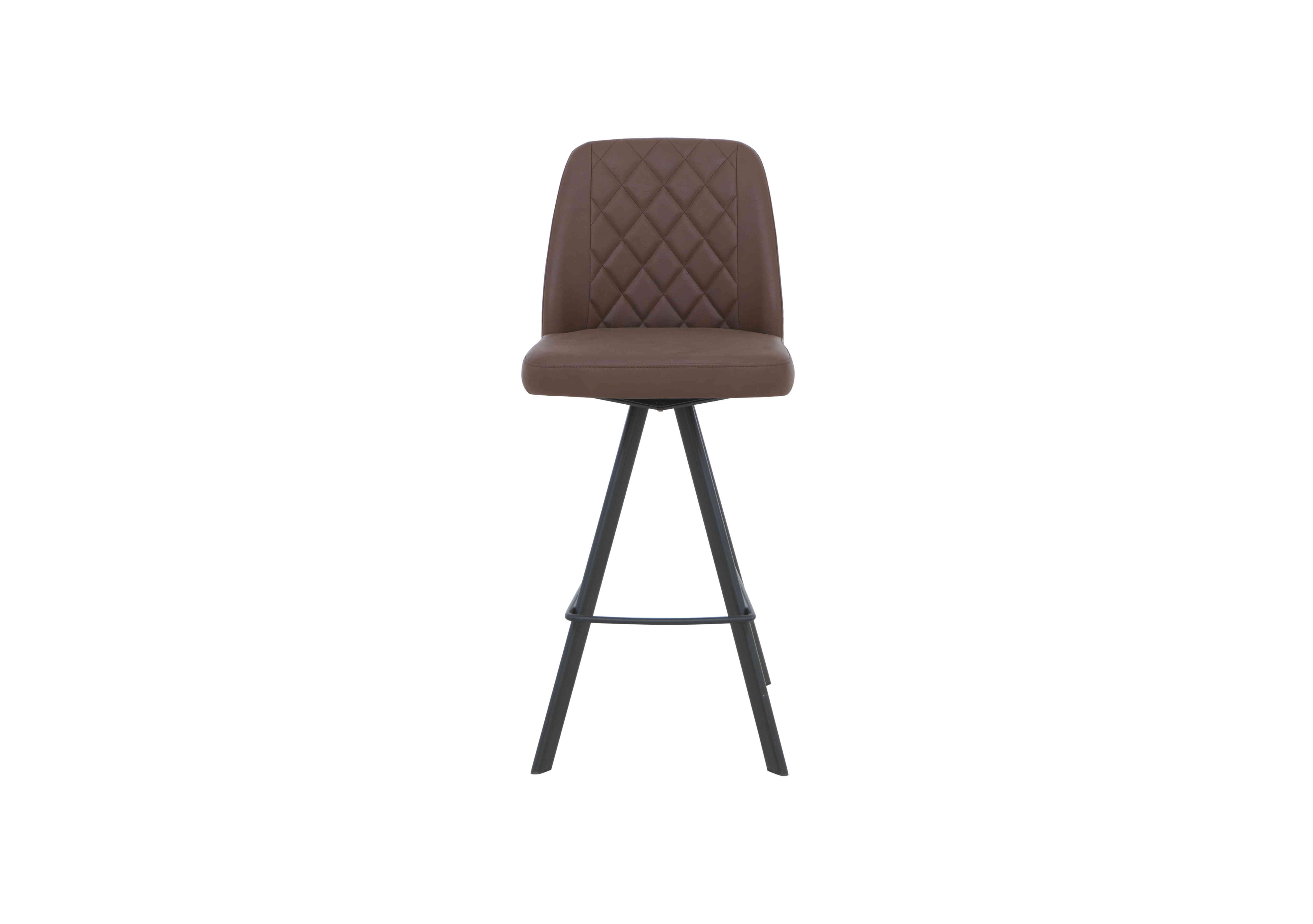 Mars Faux Leather Swivel Bar Stool in Tan on Furniture Village