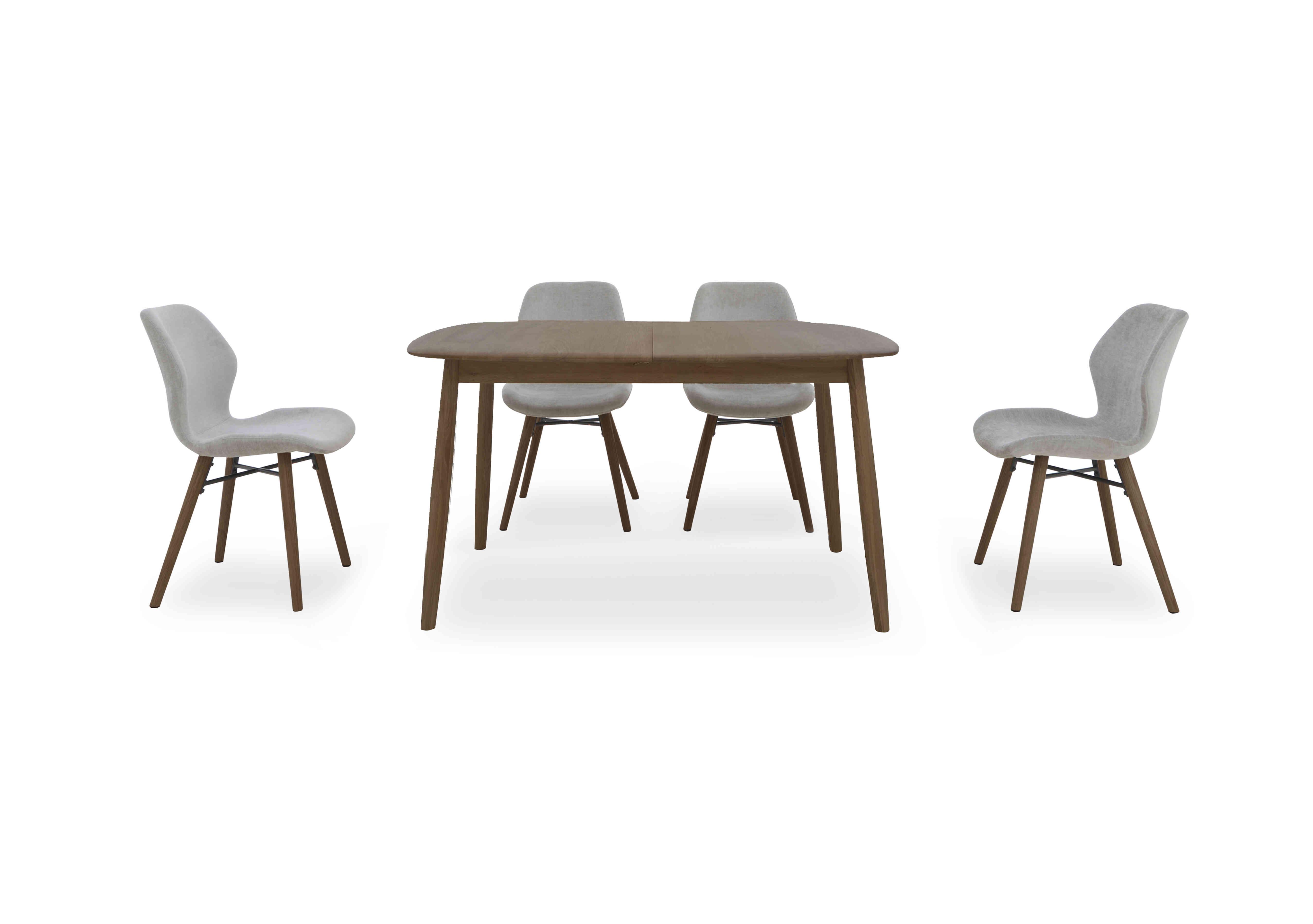 Stockholm Small Extending Dining Table and 4 Upholstered Dining Chairs in Dark Oak on Furniture Village