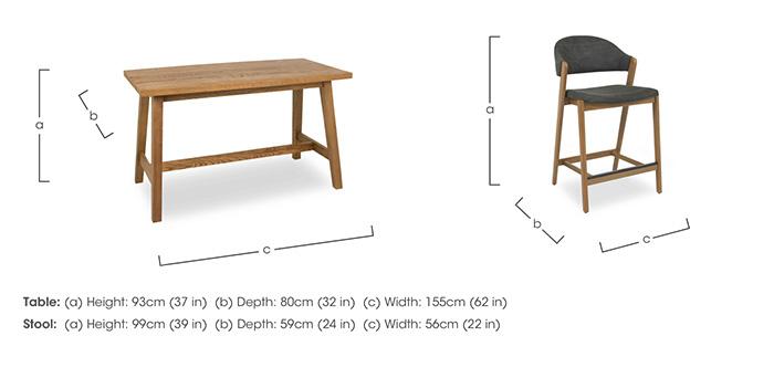 Stratford Bar Table and 4 Bar Stools in  on Furniture Village