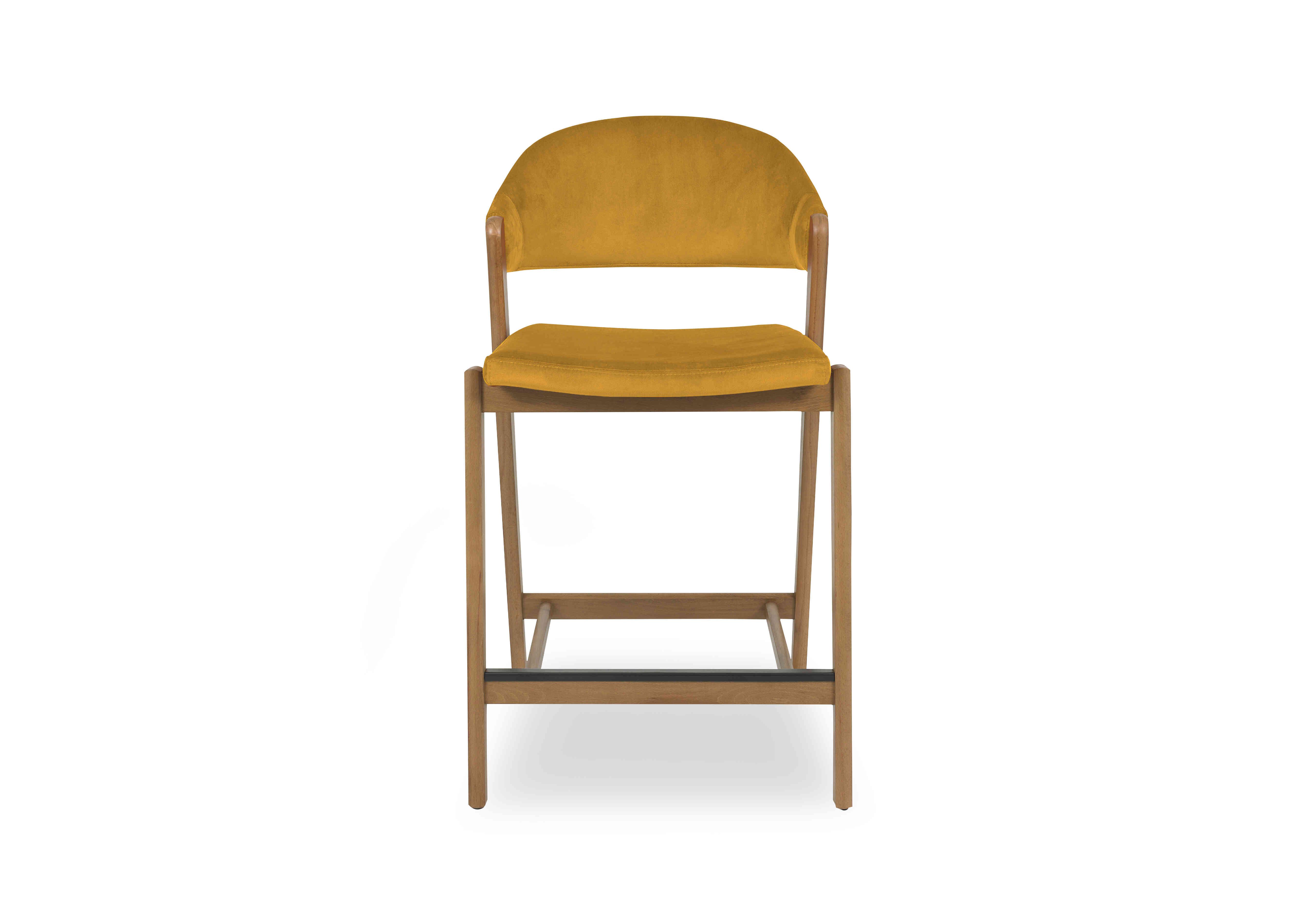 Stratford Bar Stool in Mustard Velvet on Furniture Village
