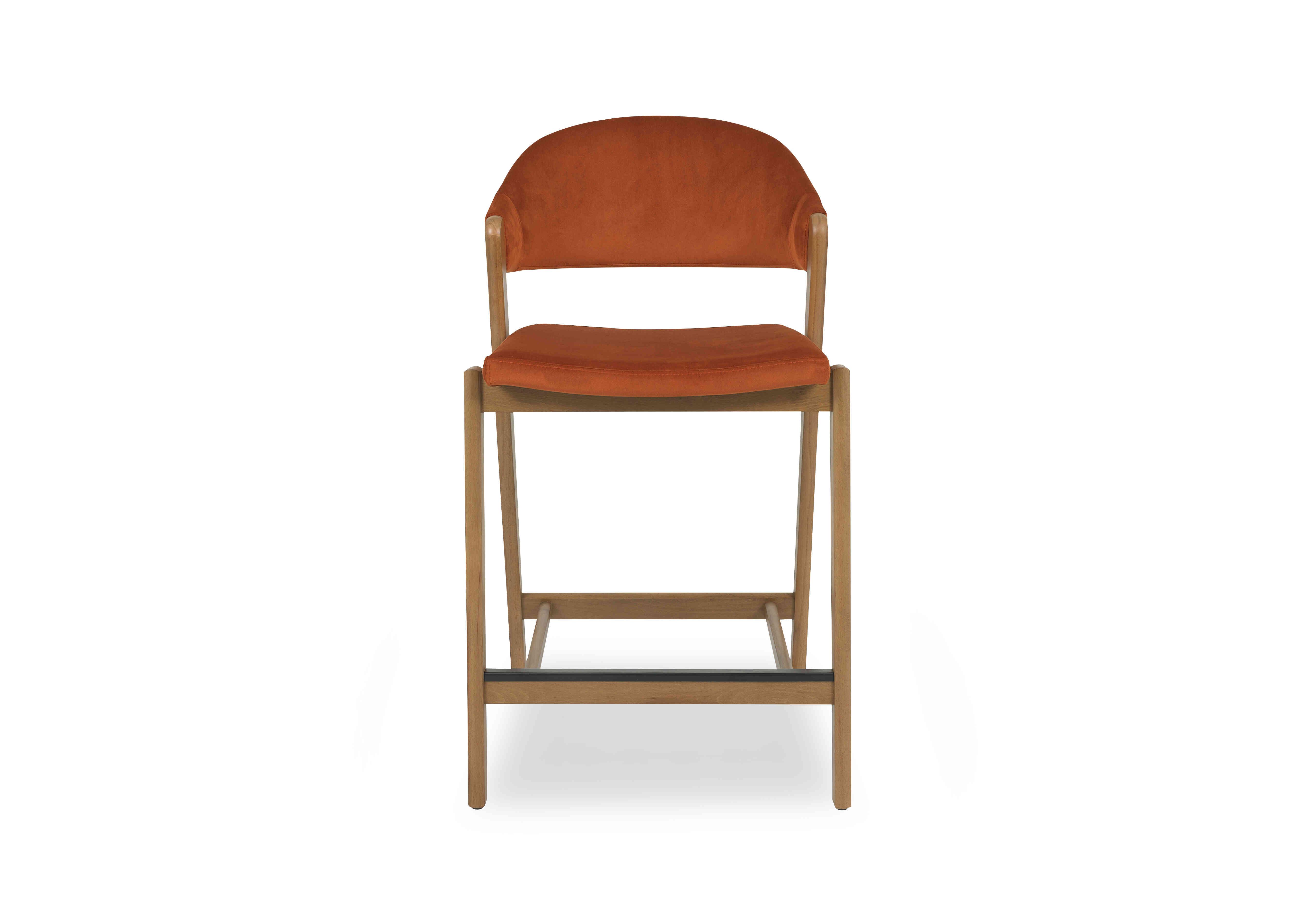 Stratford Bar Stool in Rust Velvet on Furniture Village