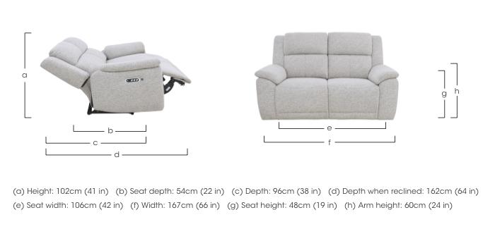 Utah Fabric 2 Seater Power Recliner Sofa with Power Headrests, Power Lumbar and Heated Seats in  on Furniture Village