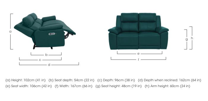 Utah Leather 2 Seater Power Recliner Sofa with Power Headrests, Power Lumbar and Heated Seats in  on Furniture Village