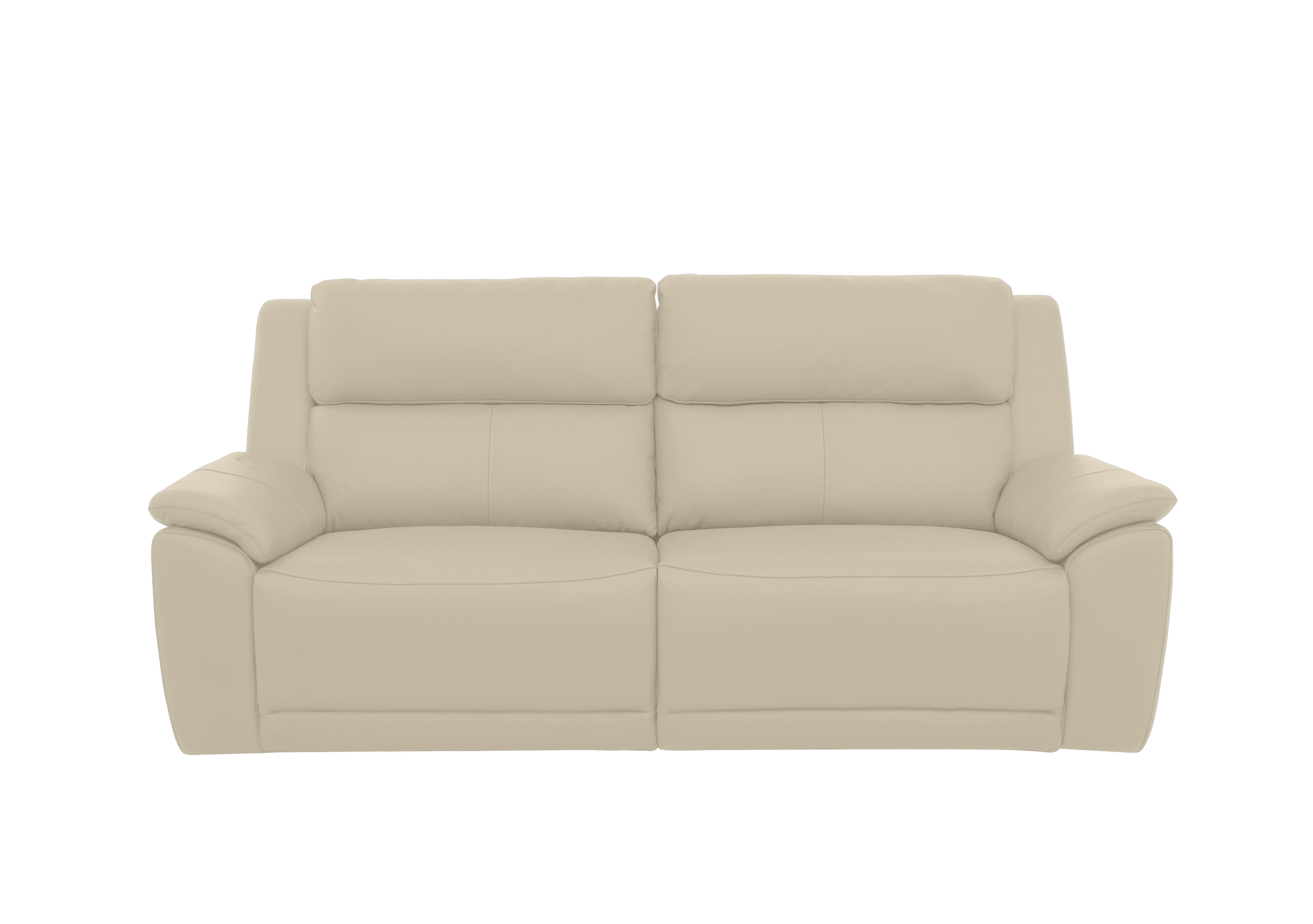 Utah Leather 3 Seater Power Recliner Sofa with Power Headrests, Power Lumbar and Heated Seats in Lx-6407 Stone on Furniture Village