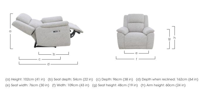 Utah Fabric Power Recliner Armchair with Power Headrest, Power Lumbar and Heated Seat in  on Furniture Village