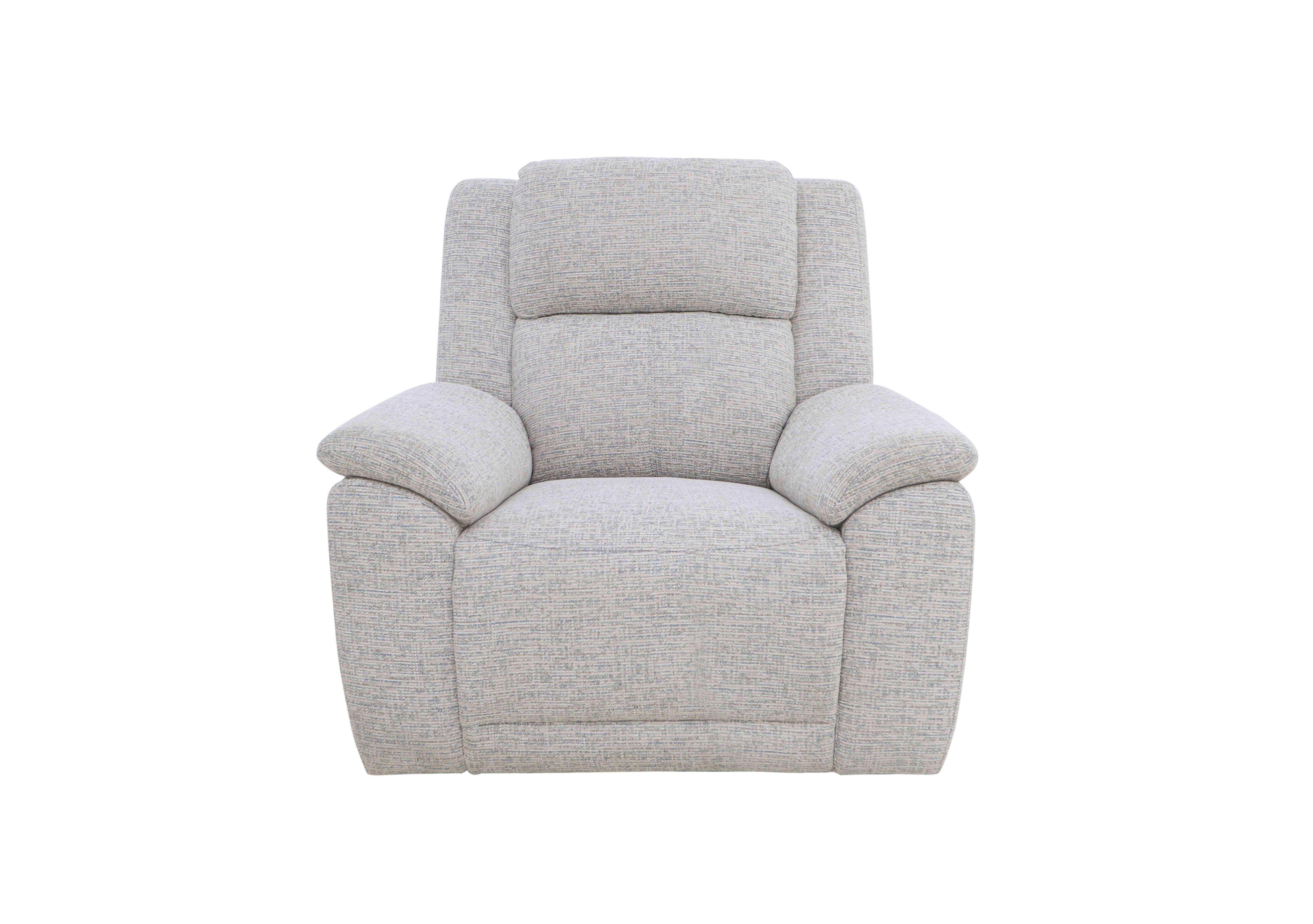 Utah Fabric Power Recliner Armchair with Power Headrest, Power Lumbar and Heated Seat in Stone We-0102 on Furniture Village