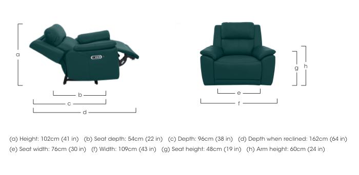 Utah Leather Power Recliner Armchair with Power Headrest, Power Lumbar and Heated Seat in  on Furniture Village