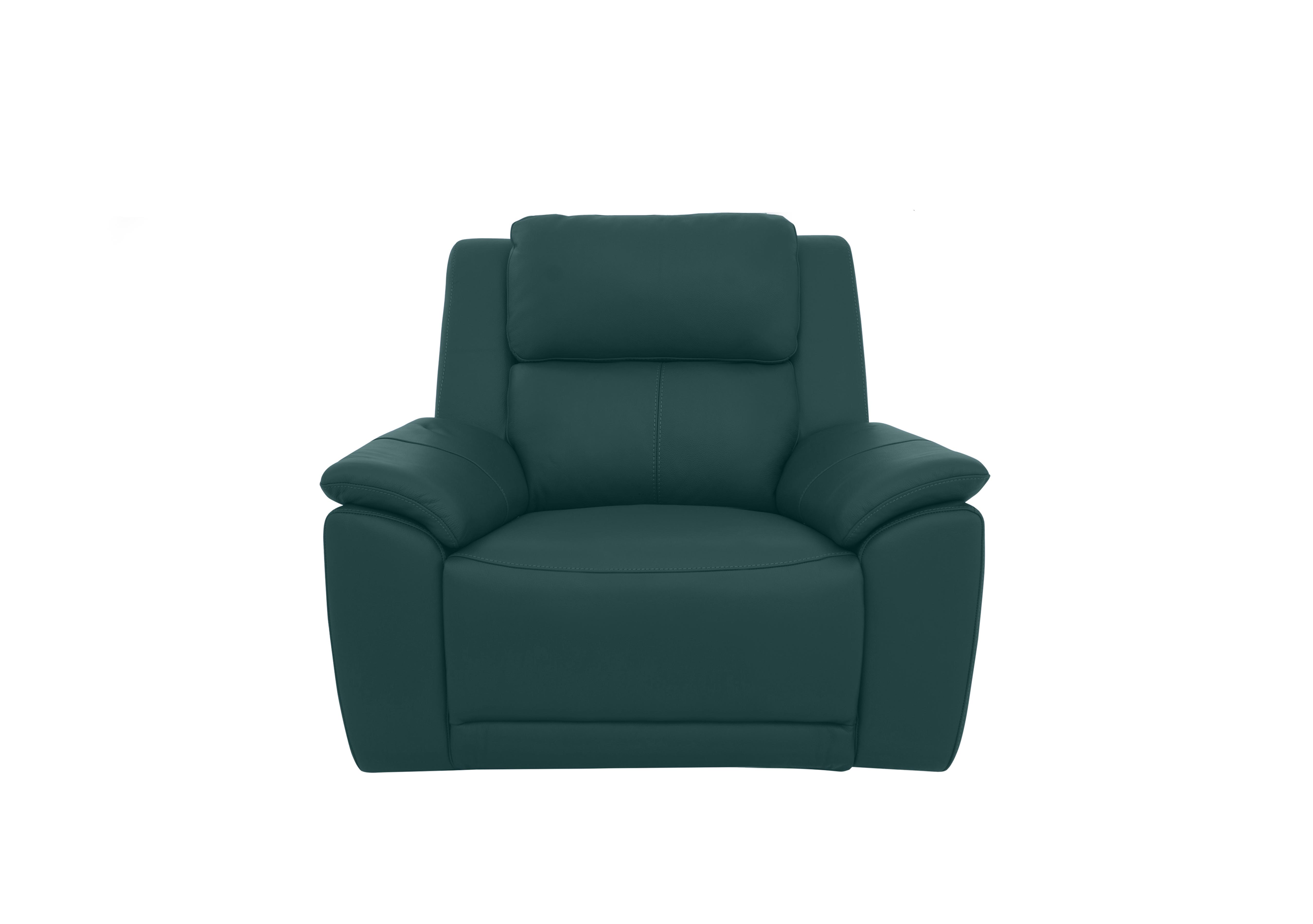 Utah Leather Power Recliner Armchair with Power Headrest, Power Lumbar and Heated Seat in Midnight Jade Matte Le-9324 on Furniture Village