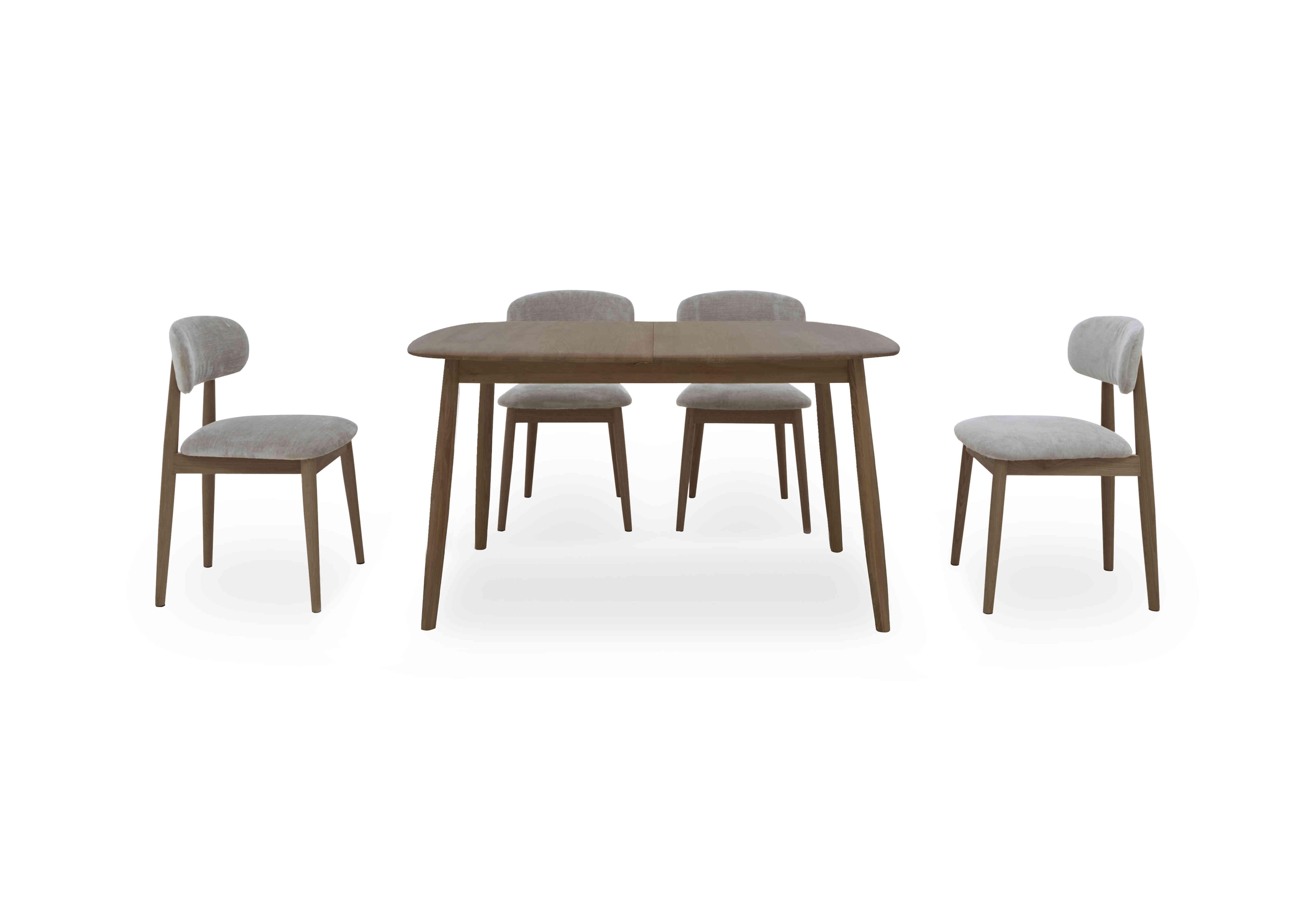 Stockholm Small Extending Dining Table and 4 Wooden Dining Chairs in Dark Oak on Furniture Village